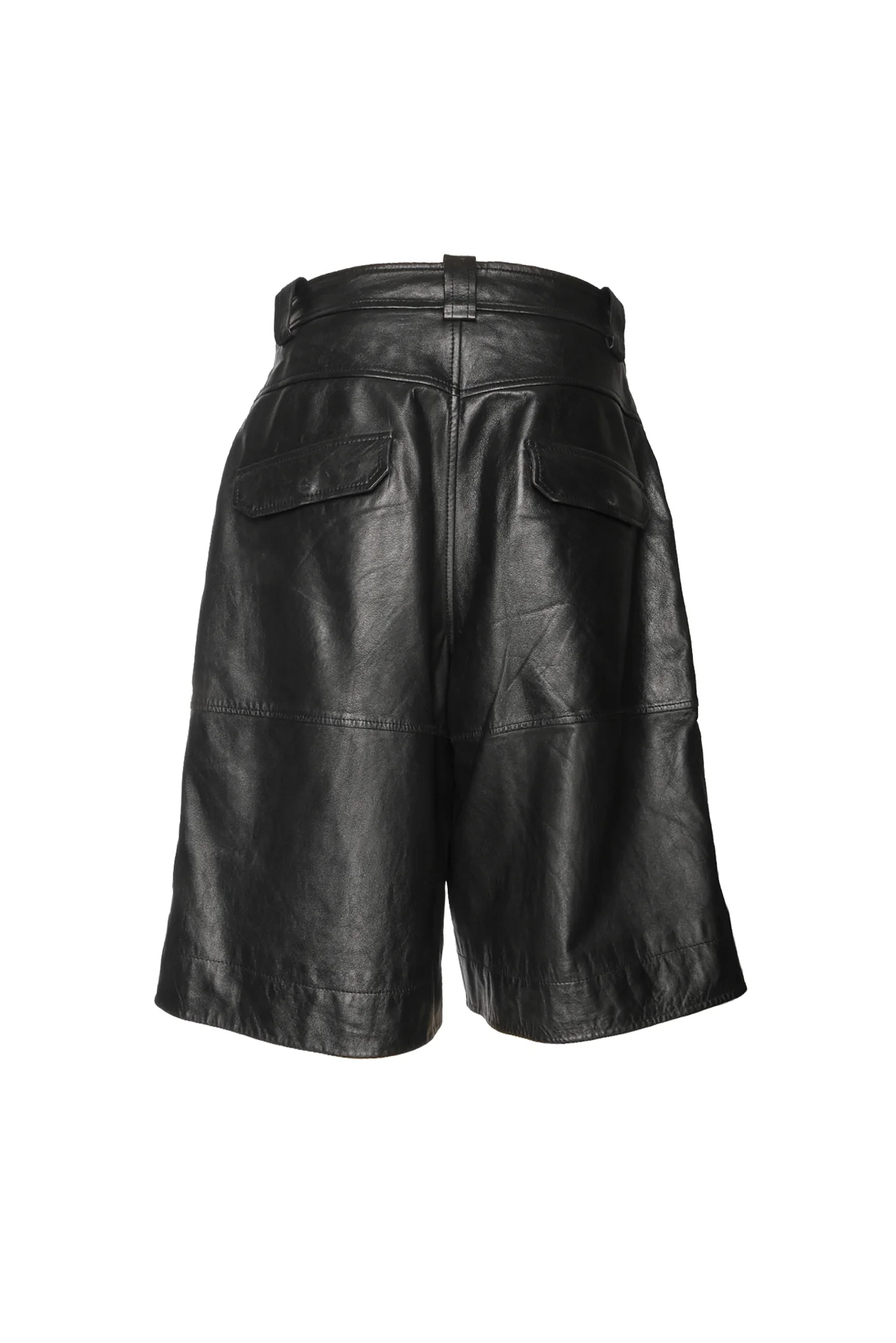 Ganni Size 40 Long Leather Shorts - Image 2