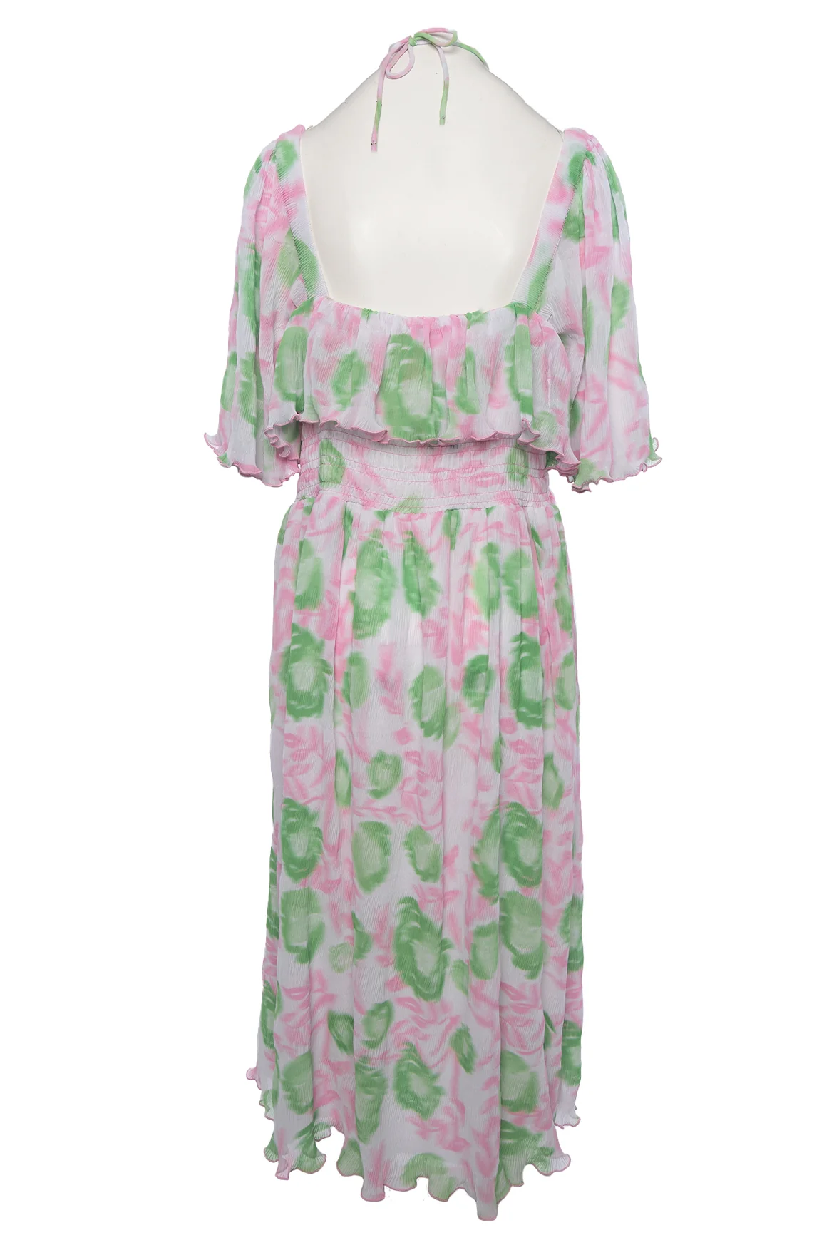 Ganni Size 46 Frilly Pleated Midi Dress - Image 3