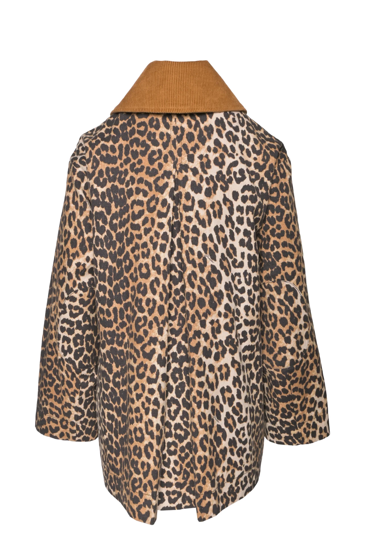 Ganni Size XXS/XS Leopard Printed Canvas Midi Jacket - Image 2
