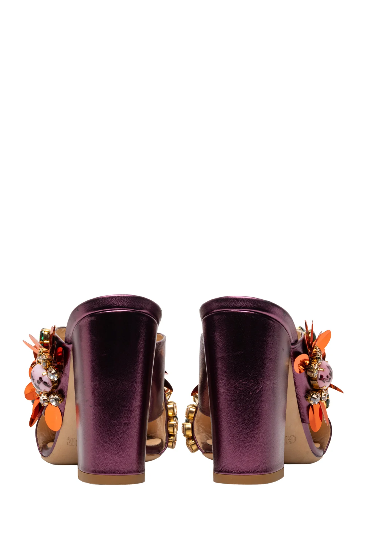 GEDEBE Size 38.5 Jewel Embellished Crossover Mule Sandals - Image 5