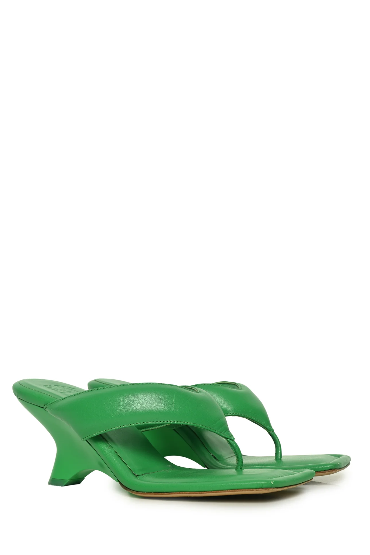 Gia Borghini x FWRD Size 37 Leather Thong Sandal Wedges - Image 2