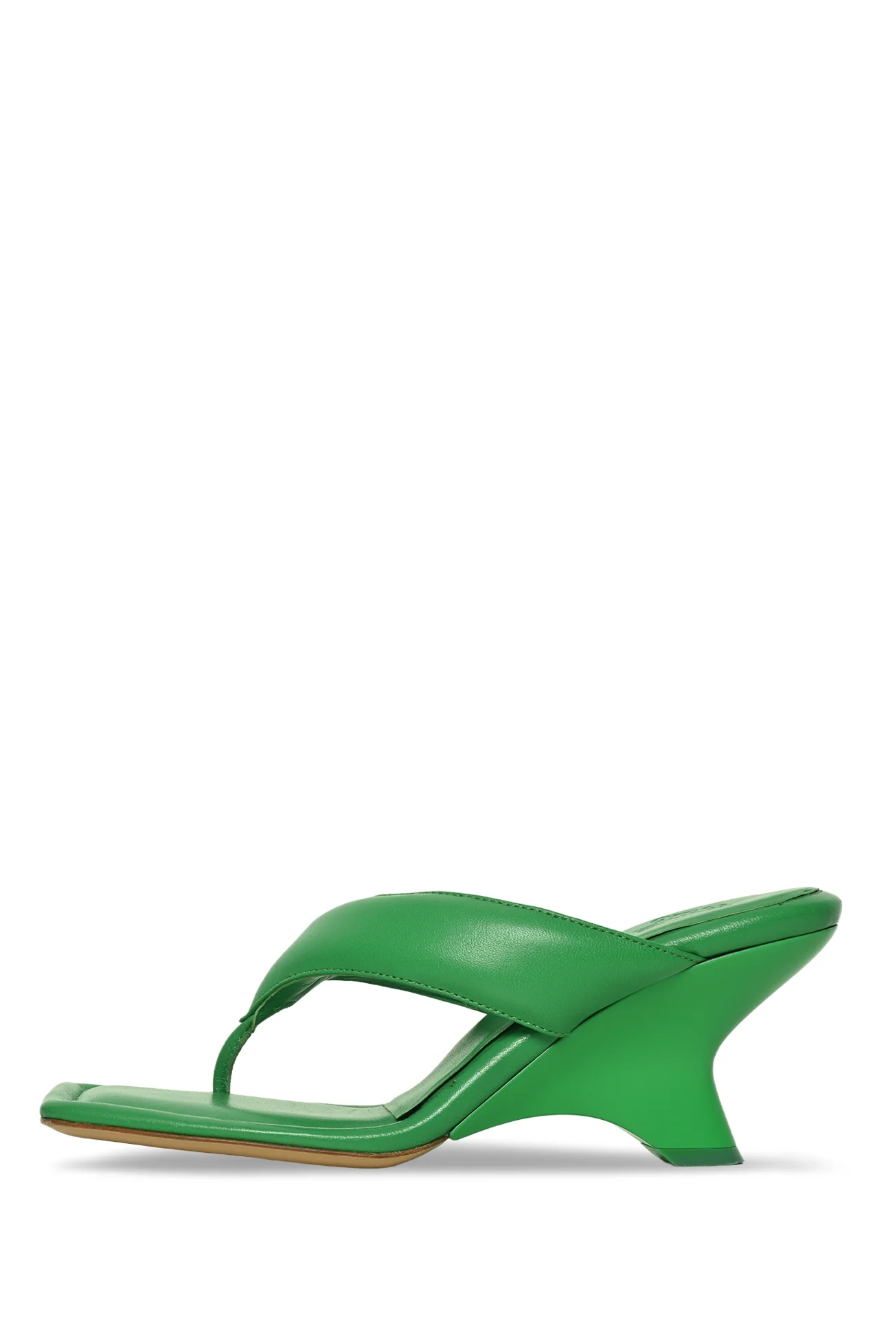 Gia Borghini x FWRD Size 37 Leather Thong Sandal Wedges - Image 3
