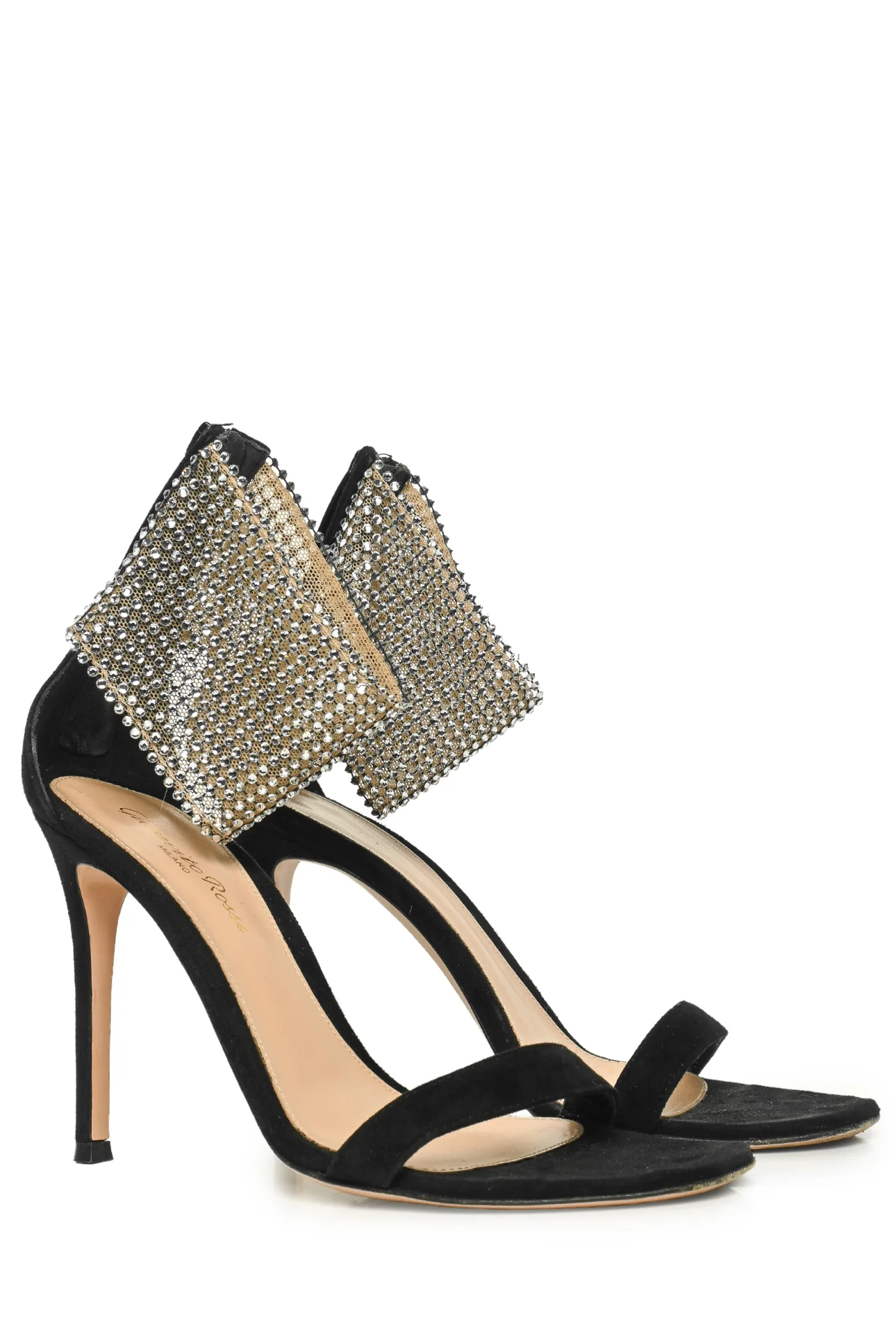 Gianvito Rossi Size 37 Adore 105 Crystal Embellished Suede Sandals - Image 2