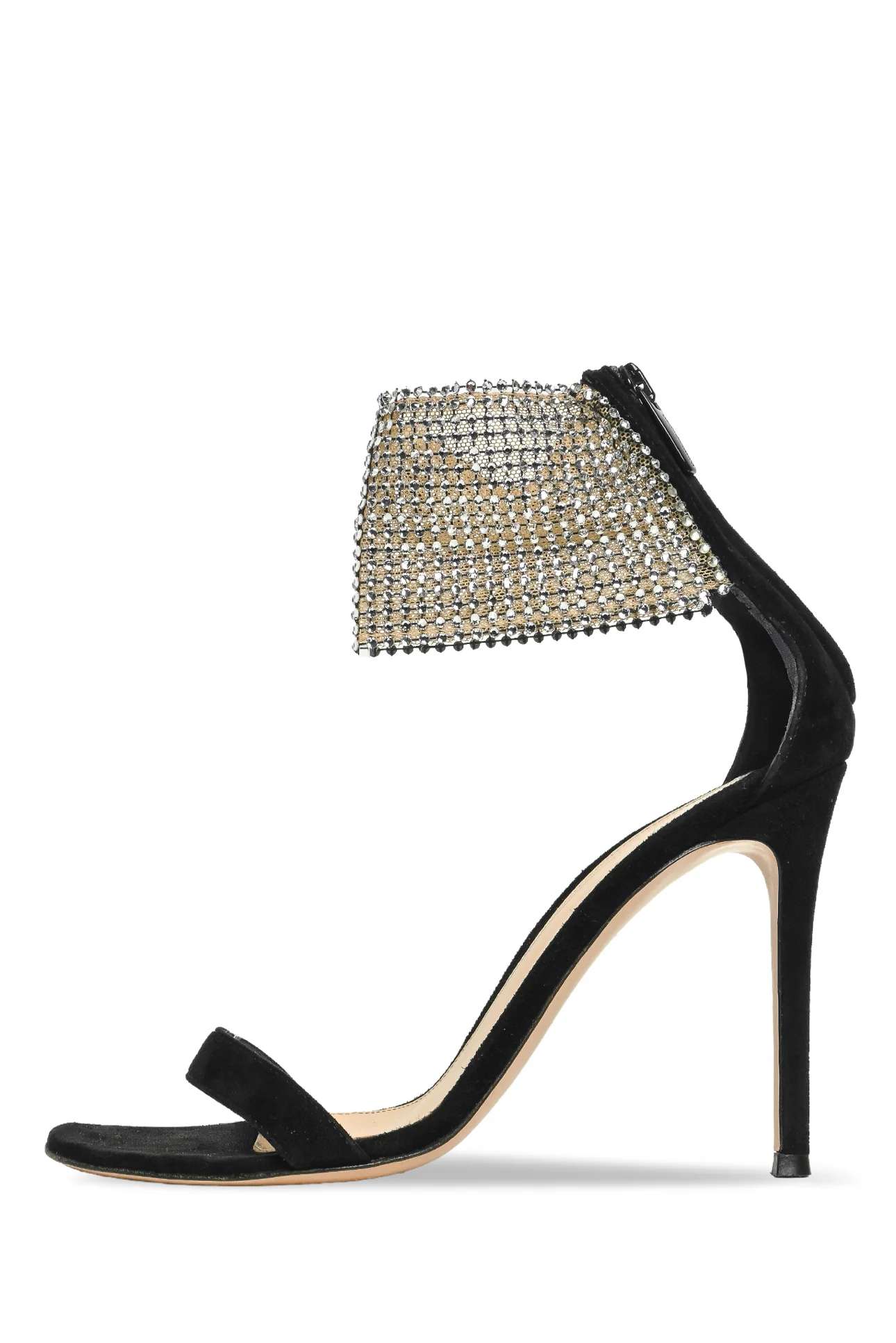 Gianvito Rossi Size 37 Adore 105 Crystal Embellished Suede Sandals - Image 3