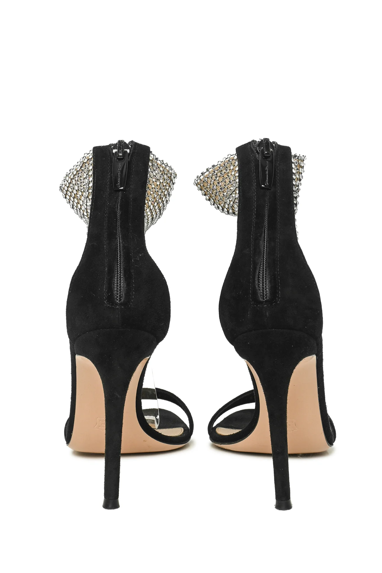 Gianvito Rossi Size 37 Adore 105 Crystal Embellished Suede Sandals - Image 4