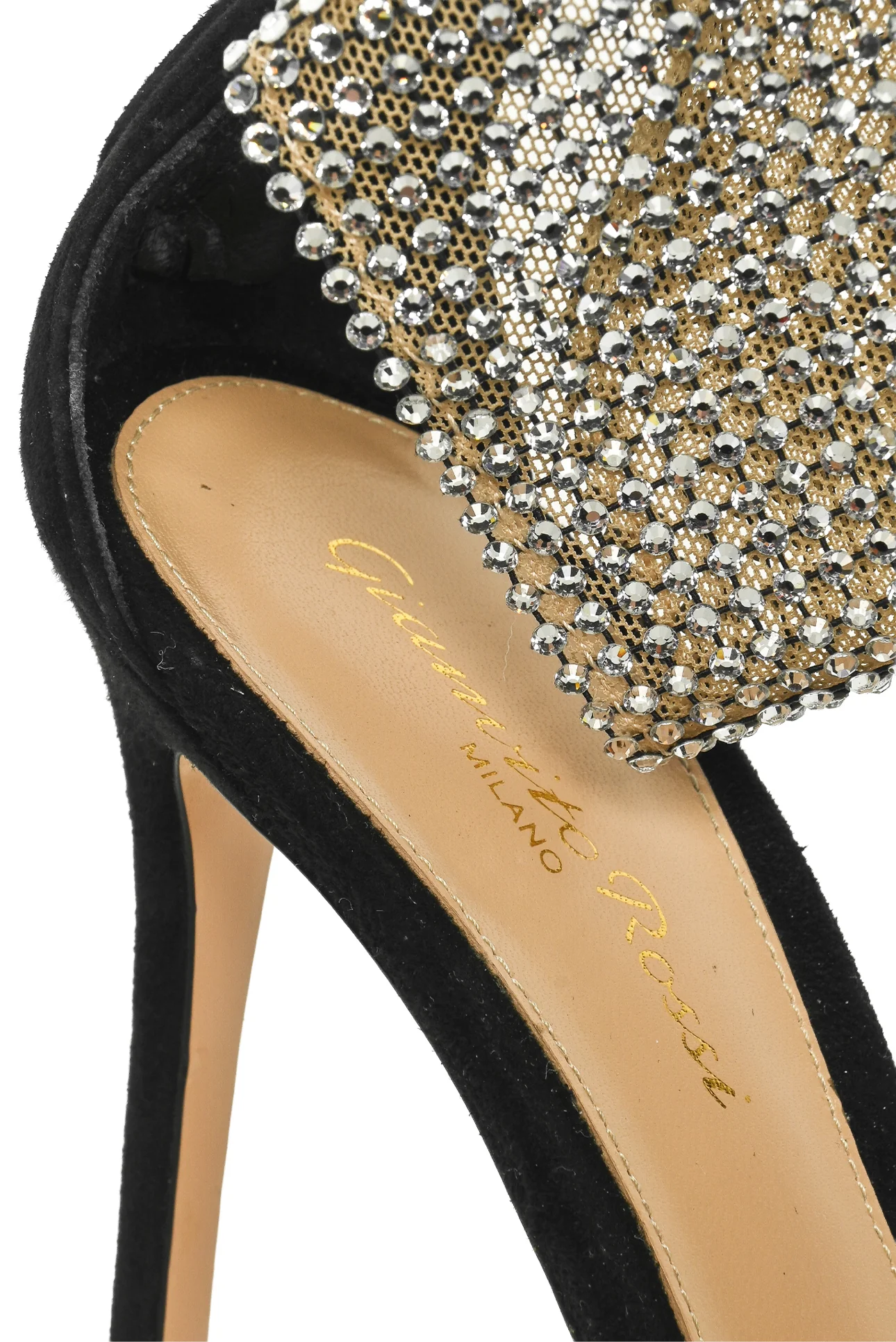 Gianvito Rossi Size 37 Adore 105 Crystal Embellished Suede Sandals - Image 5