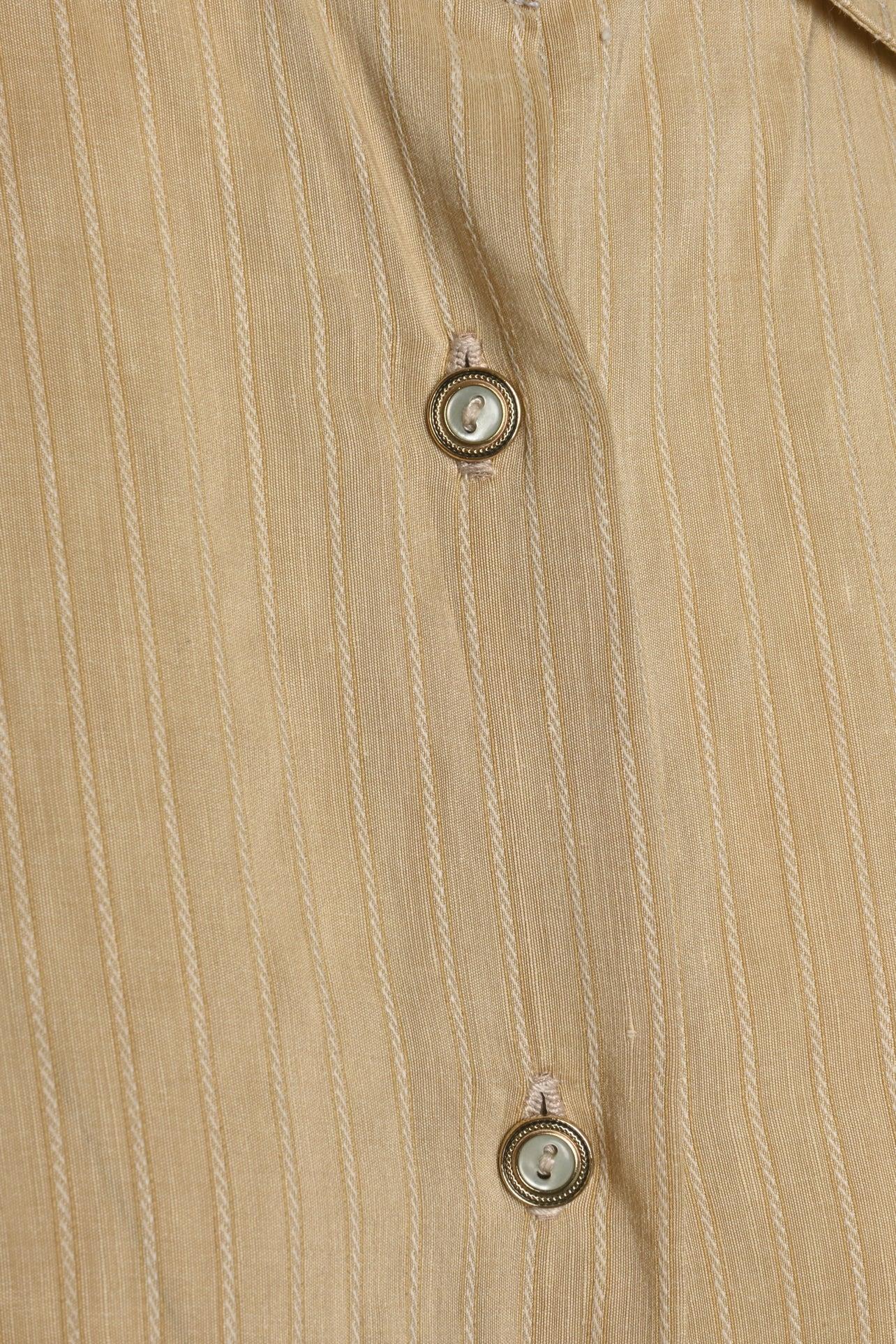 Giuliva Heritage Size 0 Linen & Silk Pinstripe Shirt - Image 3