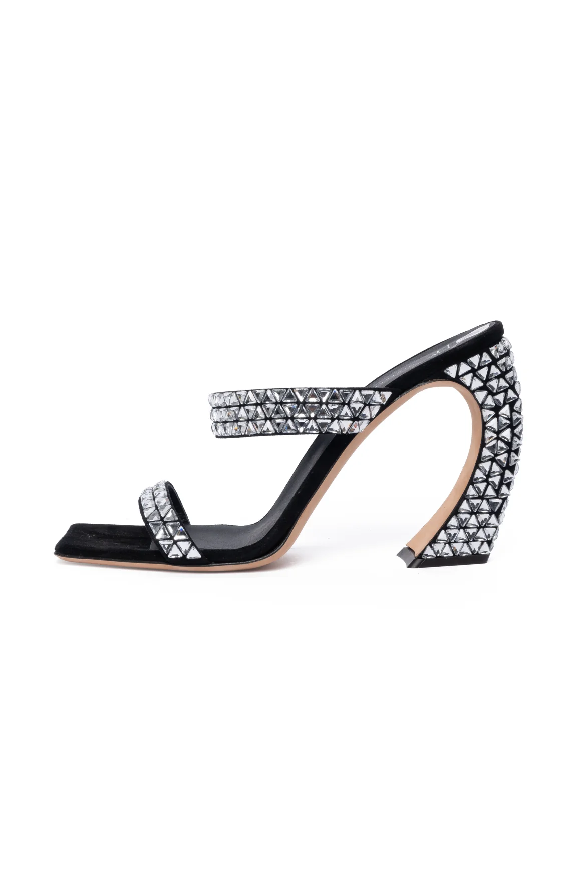 Giuseppe Zanotti Size 40 Flaminia Glare Crystal Embellished Square Toe Sandals - Image 3