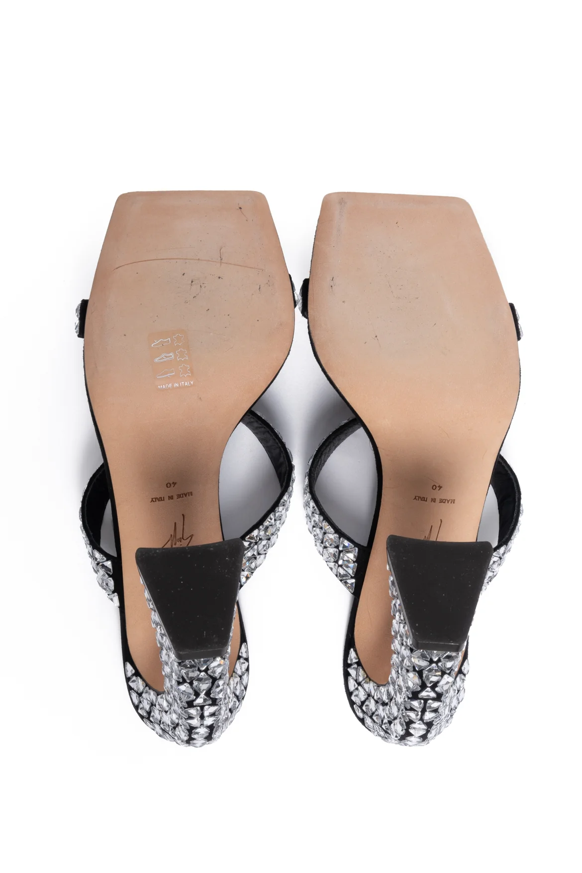 Giuseppe Zanotti Size 40 Flaminia Glare Crystal Embellished Square Toe Sandals - Image 5