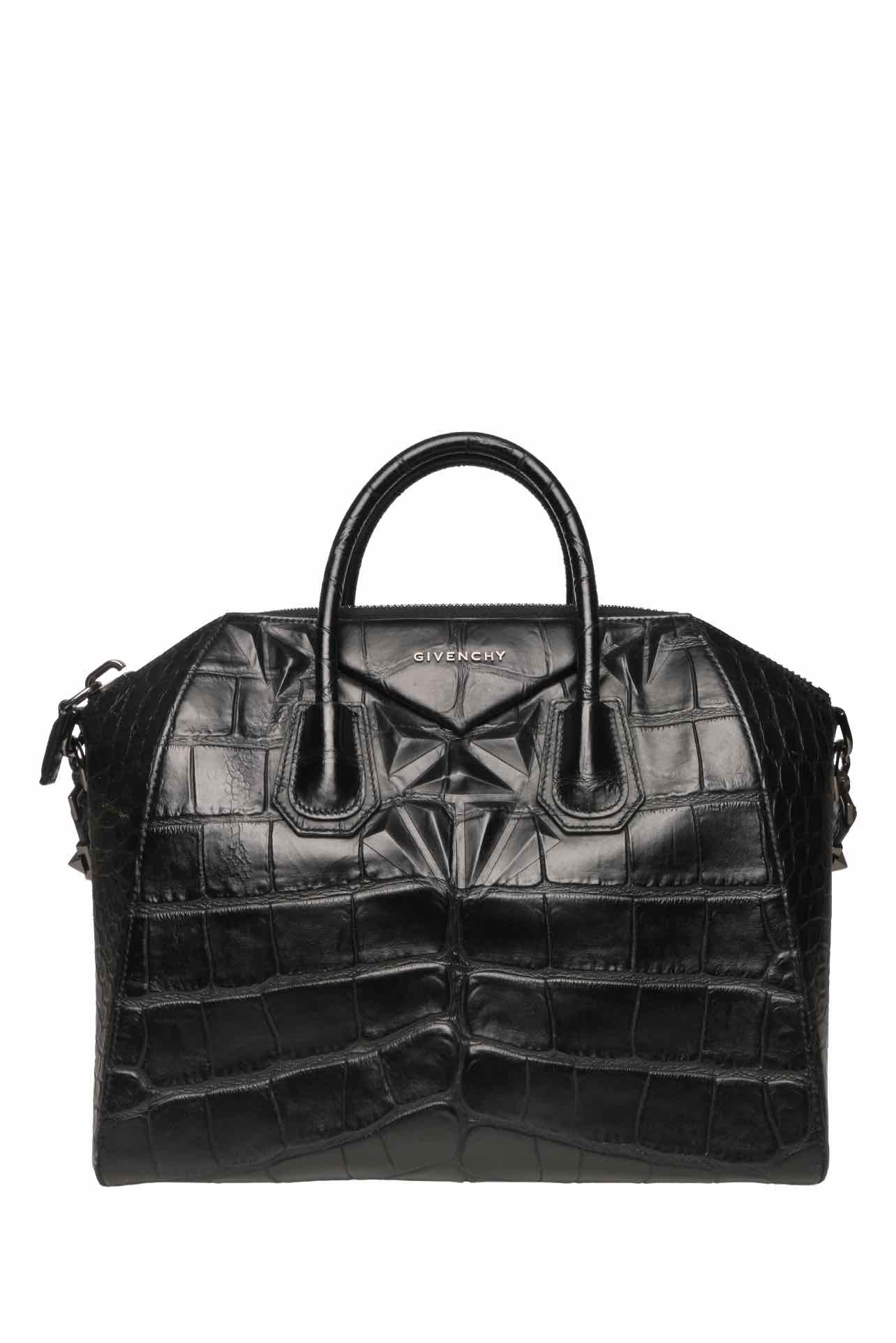 Givenchy Medium Croc Embossed Leather Antigona Tote