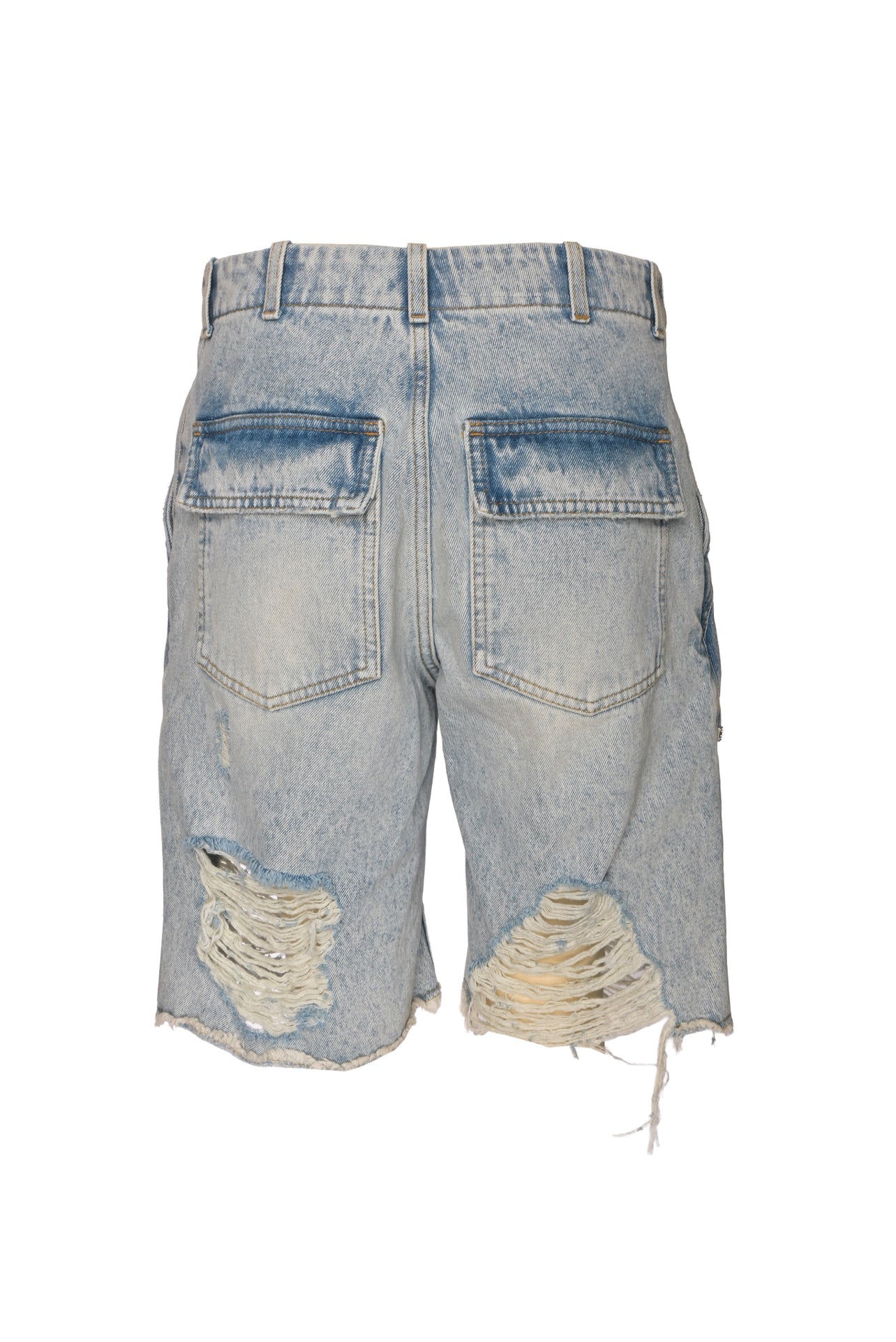 Givenchy Size 28 Men's Distressed Cargo Style Denim Shorts - Image 2