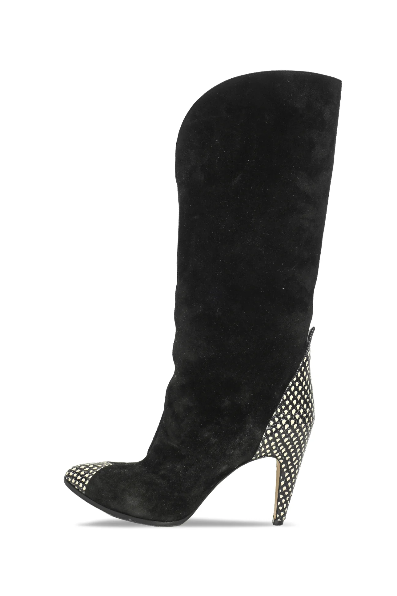 Givenchy Size 40 Snakeskin Trim Suede Boots - Image 3