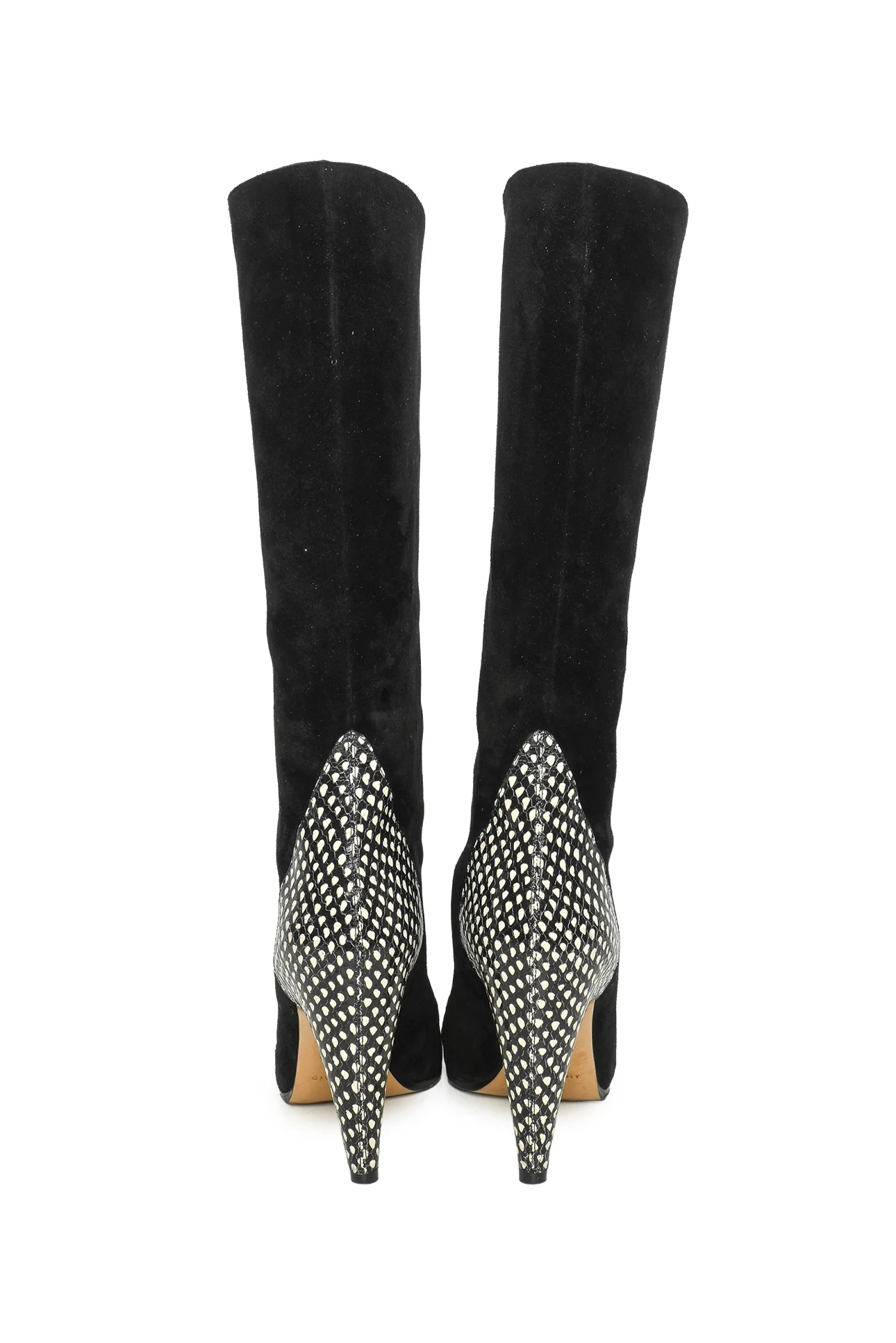Givenchy Size 40 Snakeskin Trim Suede Boots - Image 4
