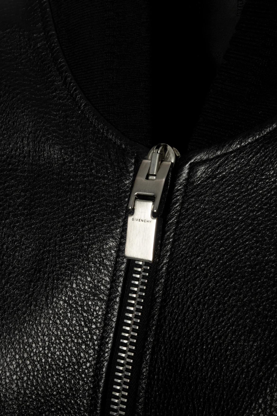 Givenchy Size 52 Men's Unisex Back Logo Leather Bomber Jacket - Image 3