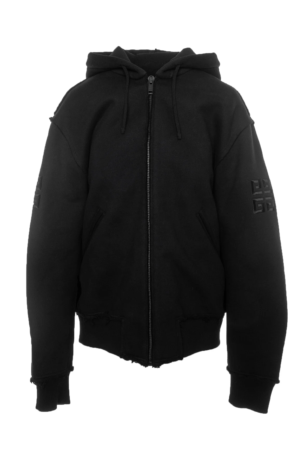 Givenchy Size L Men's Spiked Logo Script Hooded Cotton Jacket