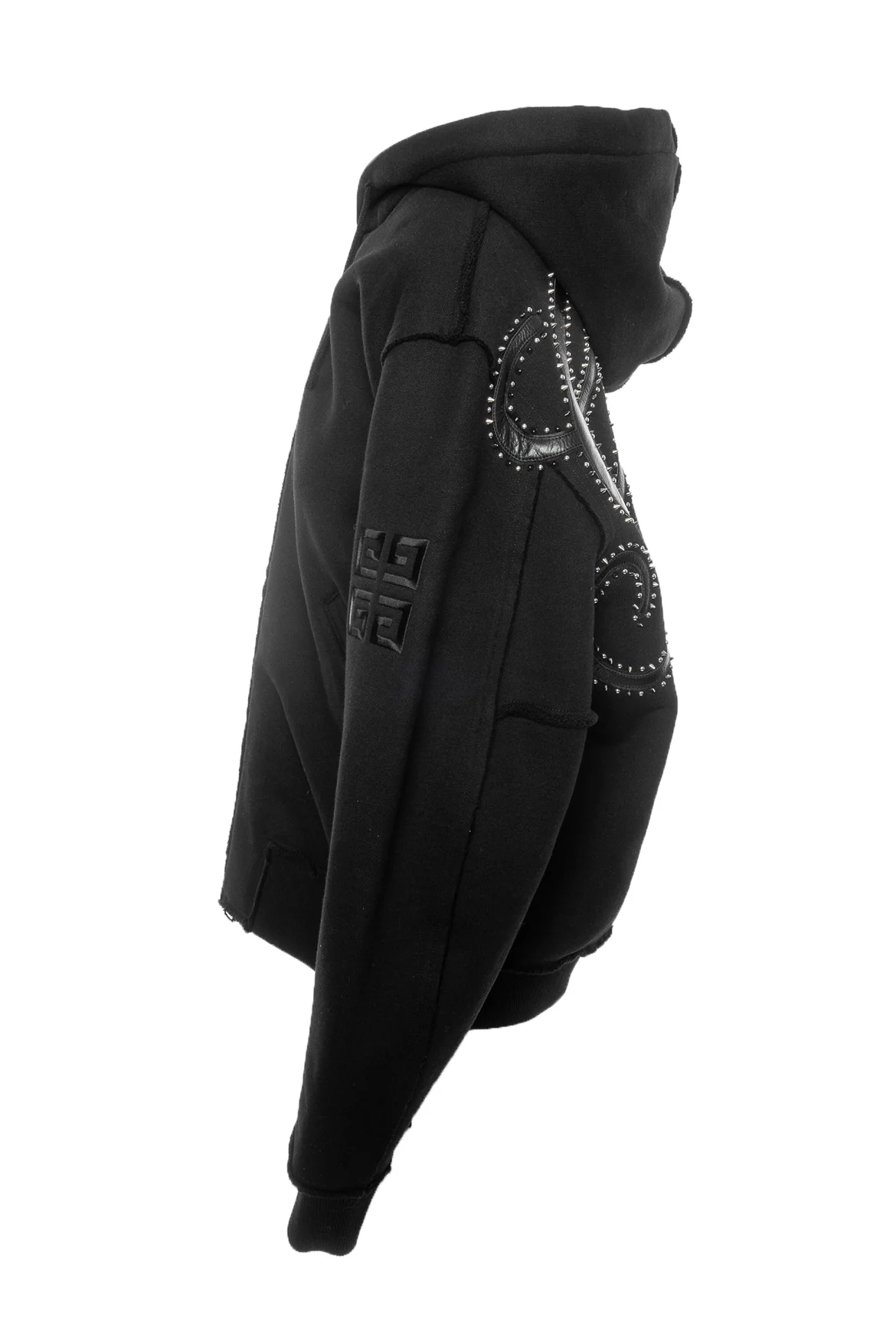 Givenchy Size L Men's Spiked Logo Script Hooded Cotton Jacket - Image 2