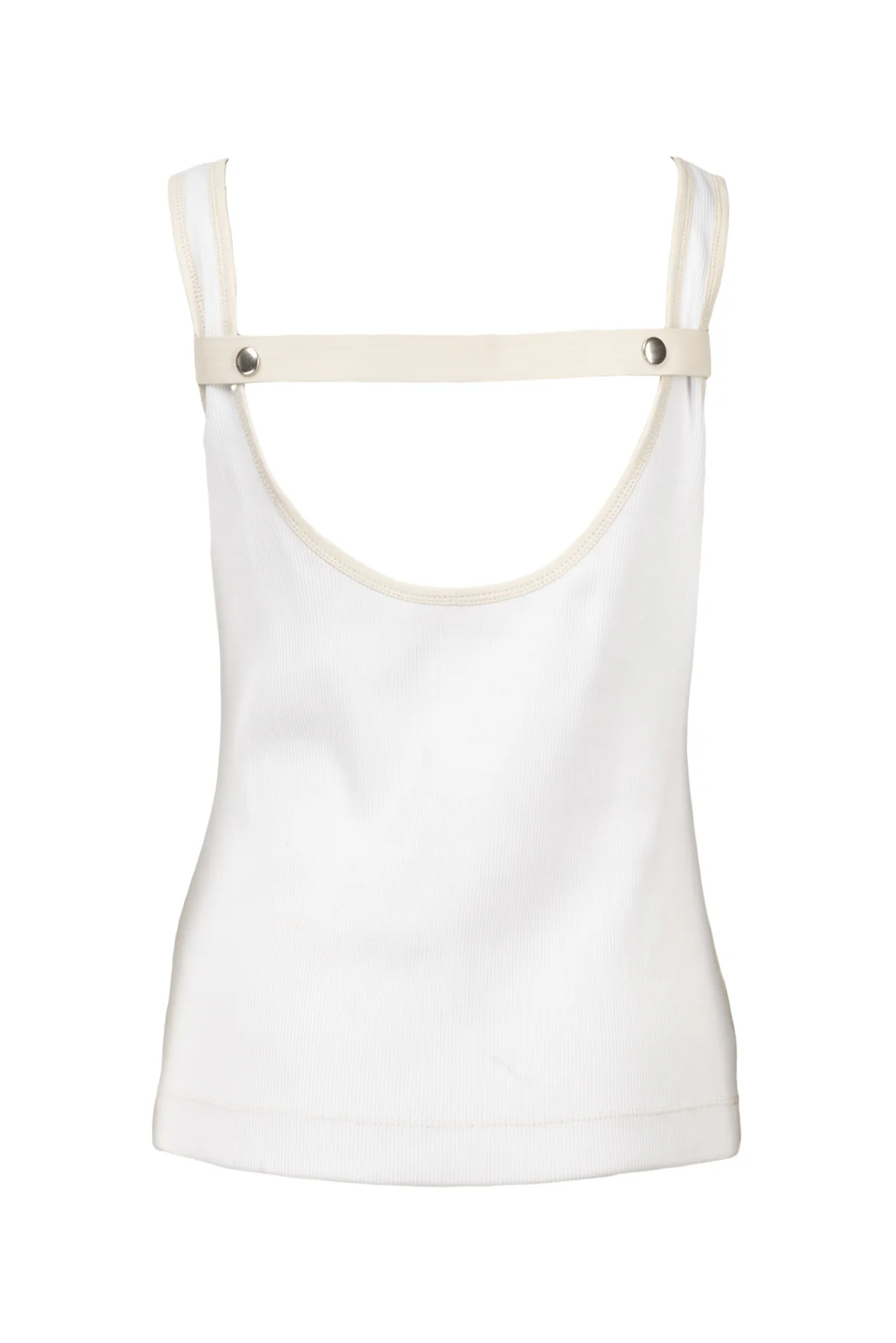 Givenchy Size L Paneled Ribbed Leather & Cotton Jersey Tank Top - Image 2