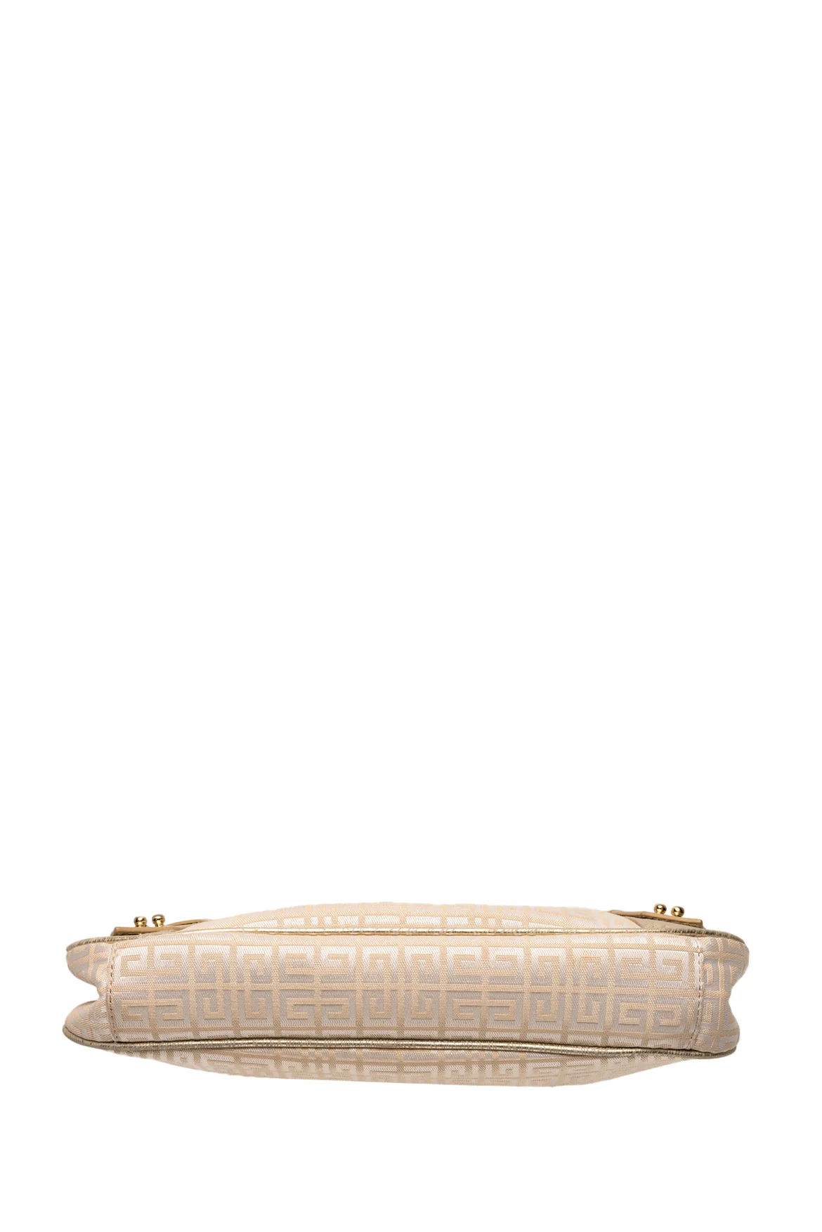 Givenchy Vintage G Canvas Gold Leather Trim Baguette Shoulder Bag - Image 6