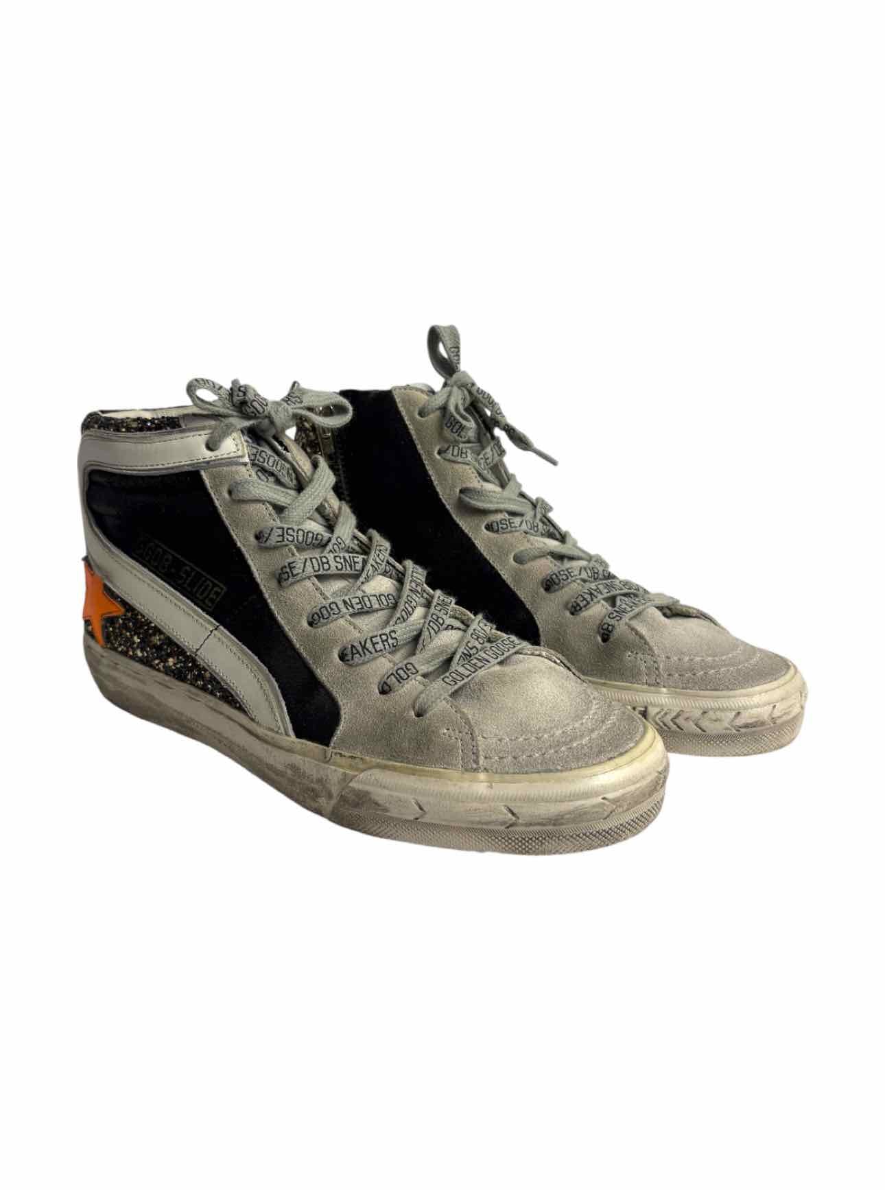 Golden Goose Size 36 Distressed Glitter Suede  Sneaker - Image 2
