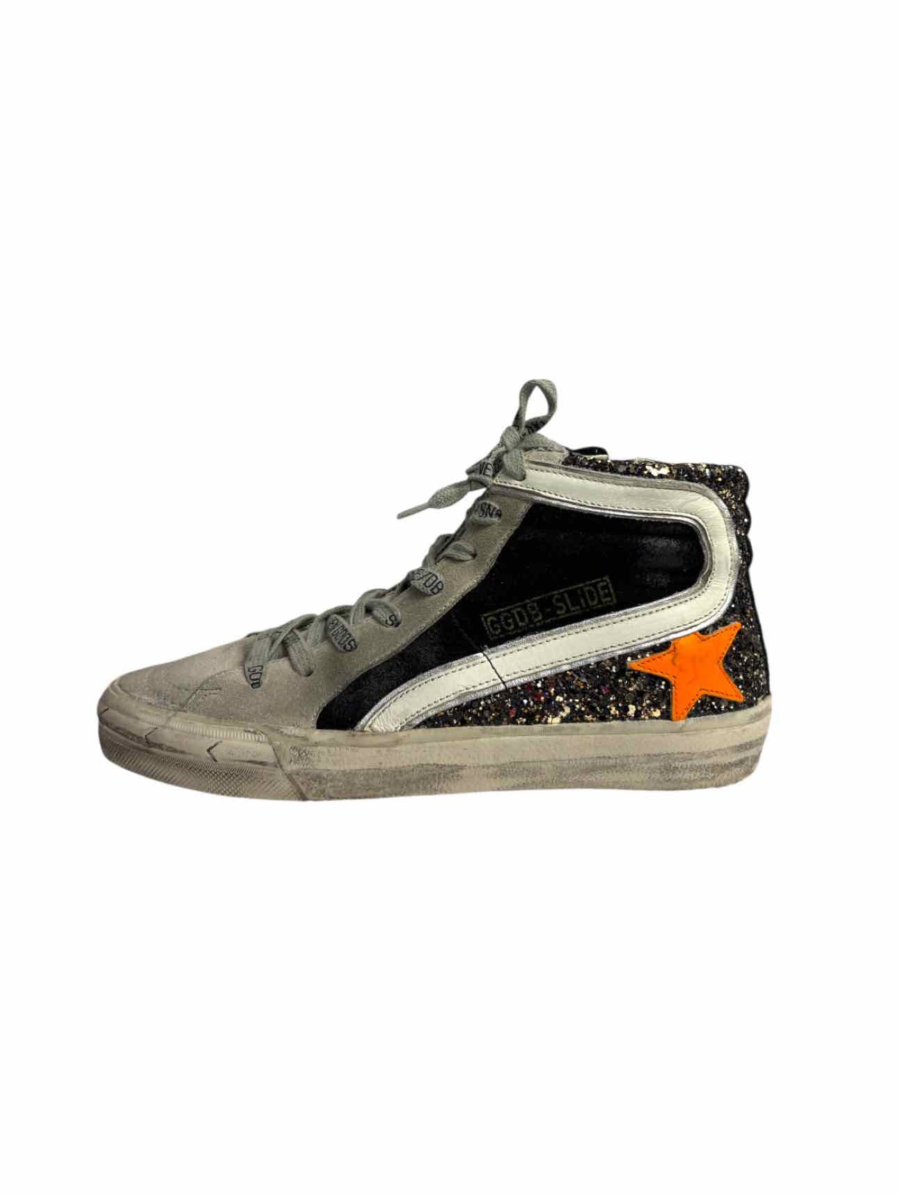 Golden Goose Size 36 Distressed Glitter Suede  Sneaker - Image 3