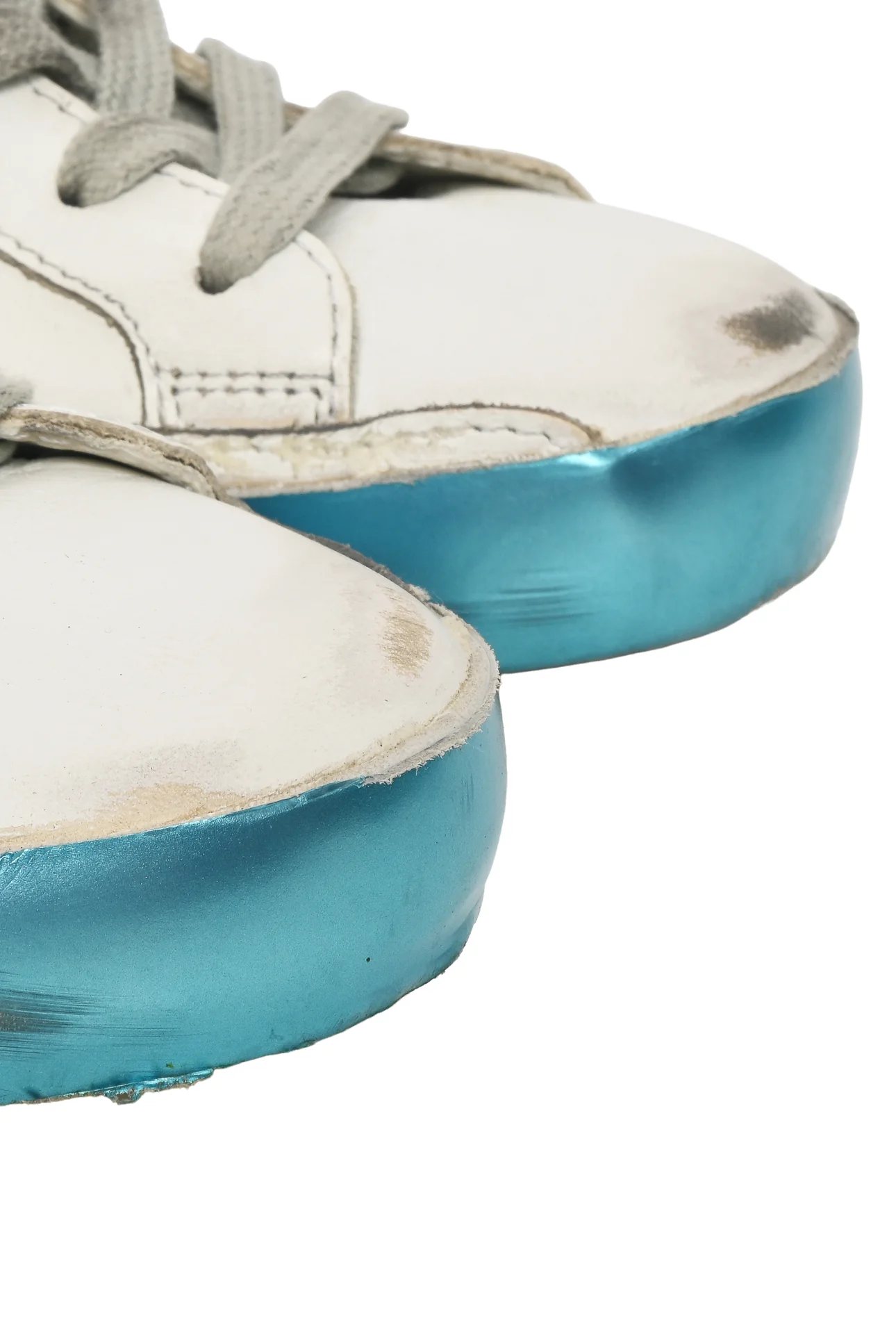 Golden Goose Size 37 Superstar Distressed Metallic Leather Low Top Sneaker - Image 6