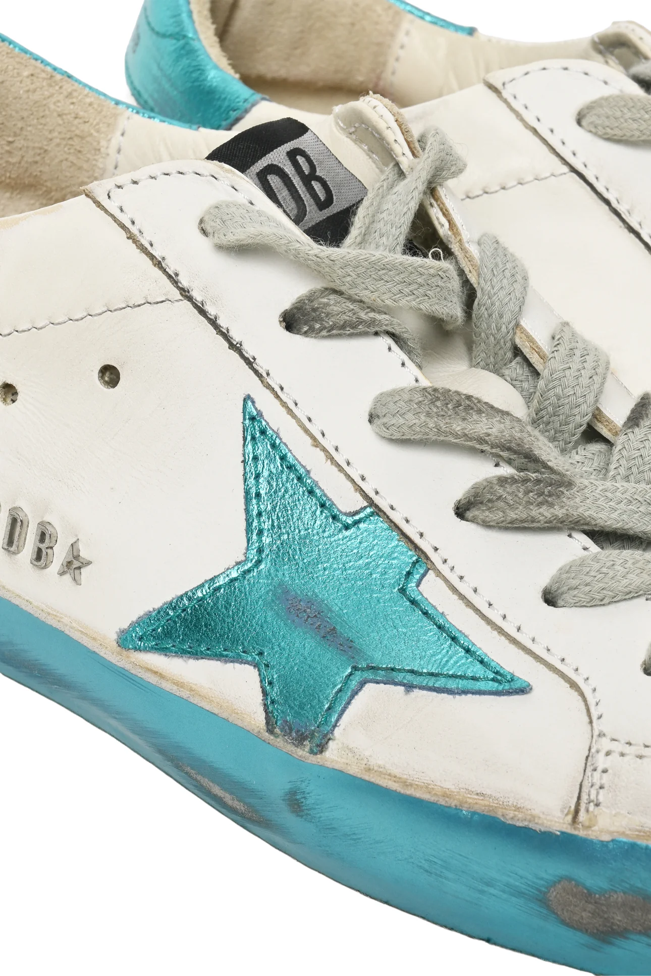 Golden Goose Size 37 Superstar Distressed Metallic Leather Low Top Sneaker - Image 7