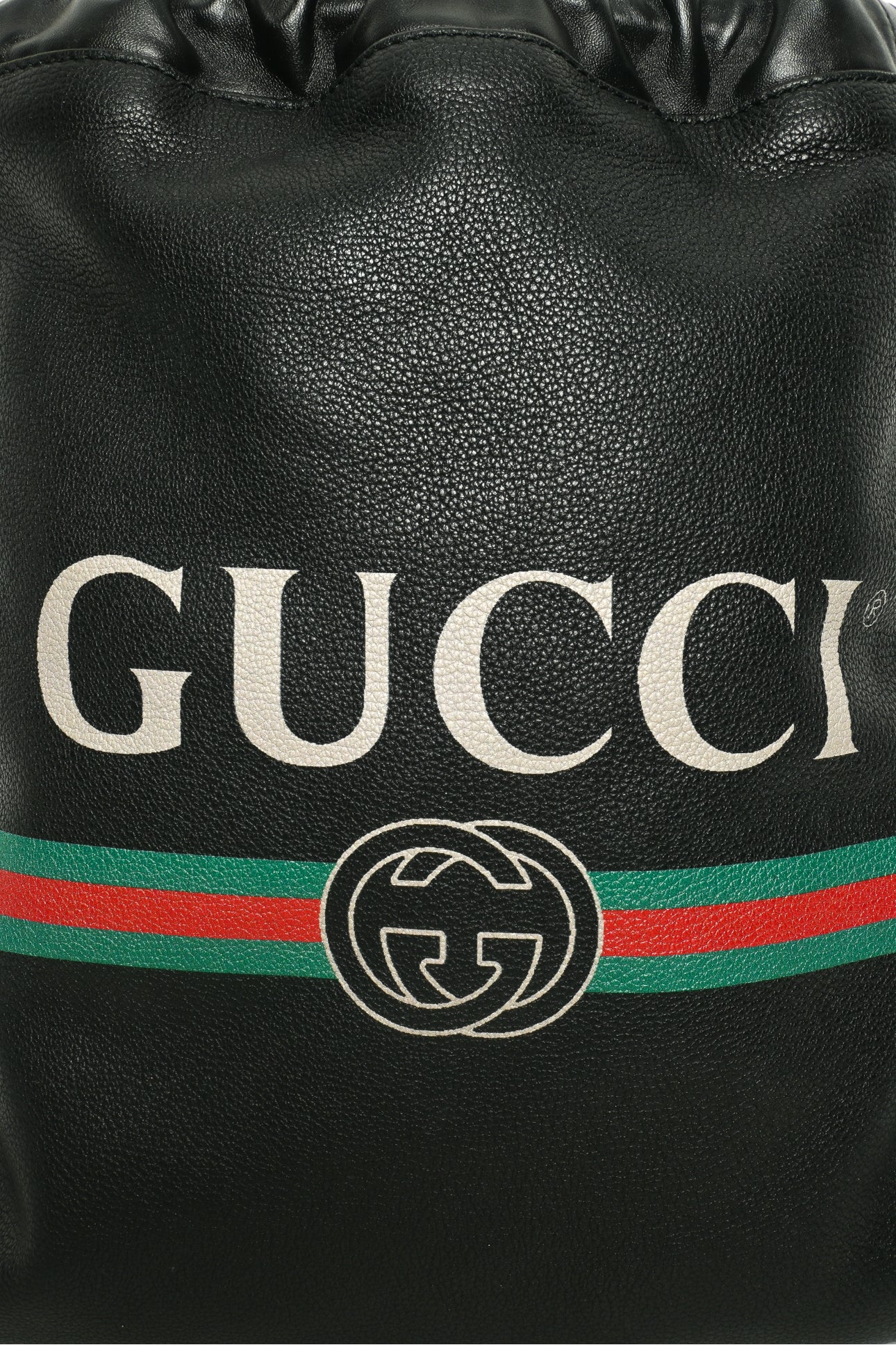 Gucci Calfskin Logo Drawstring BackPack - Image 5