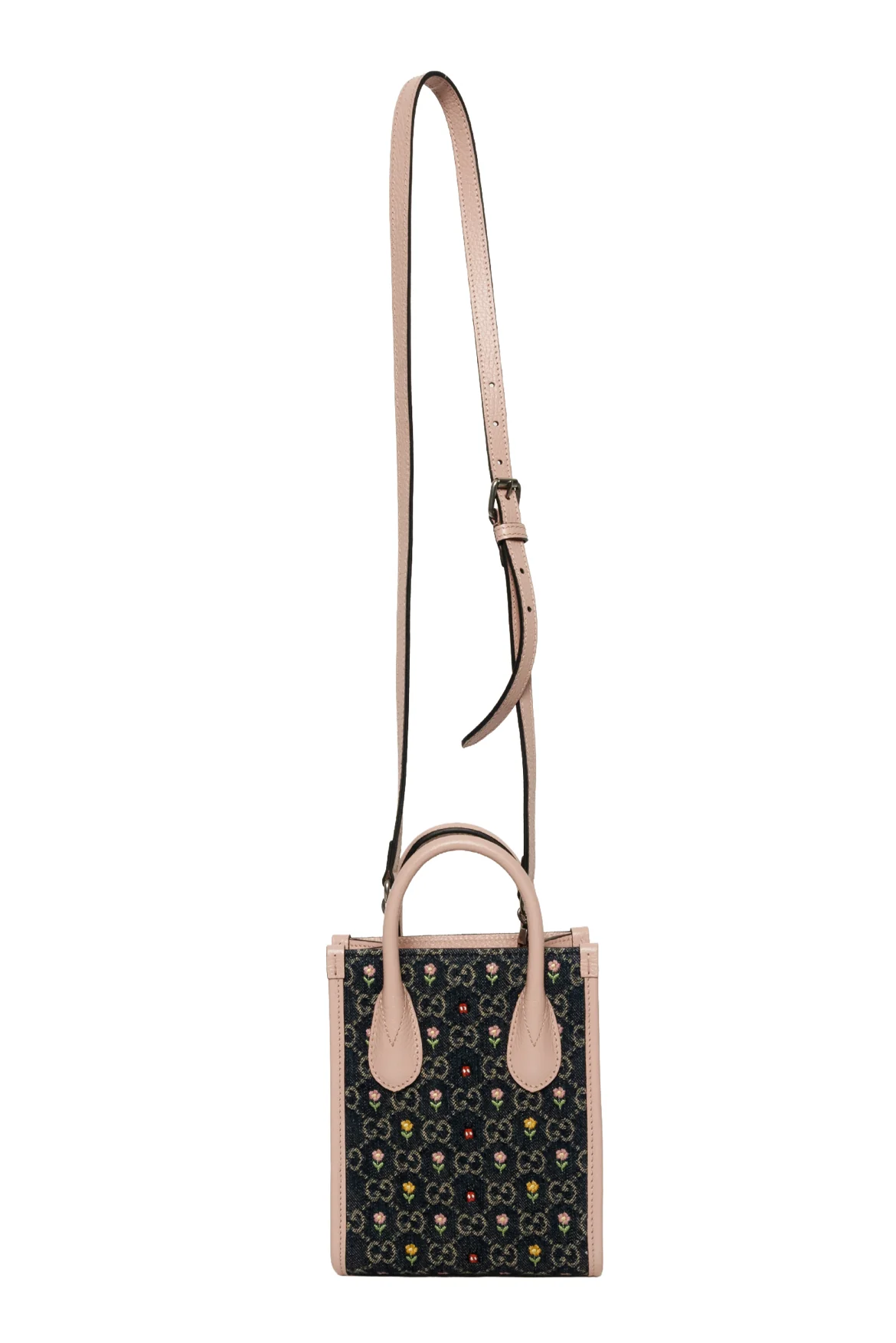 Gucci Denim Dollar Leather GG Monogram Mini Retro Crossbody - Image 6