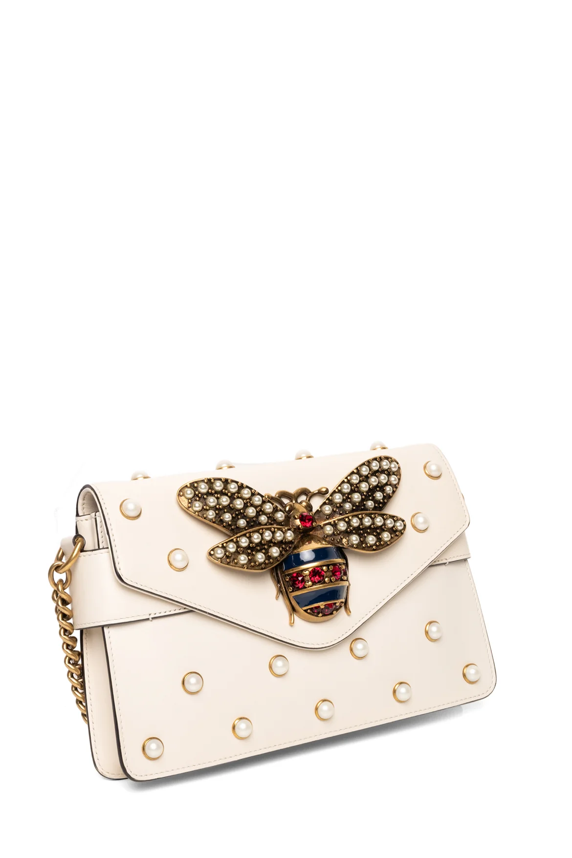 Gucci Faux Pearl Studded Mini Broadway Bee Shoulder Bag - Image 2