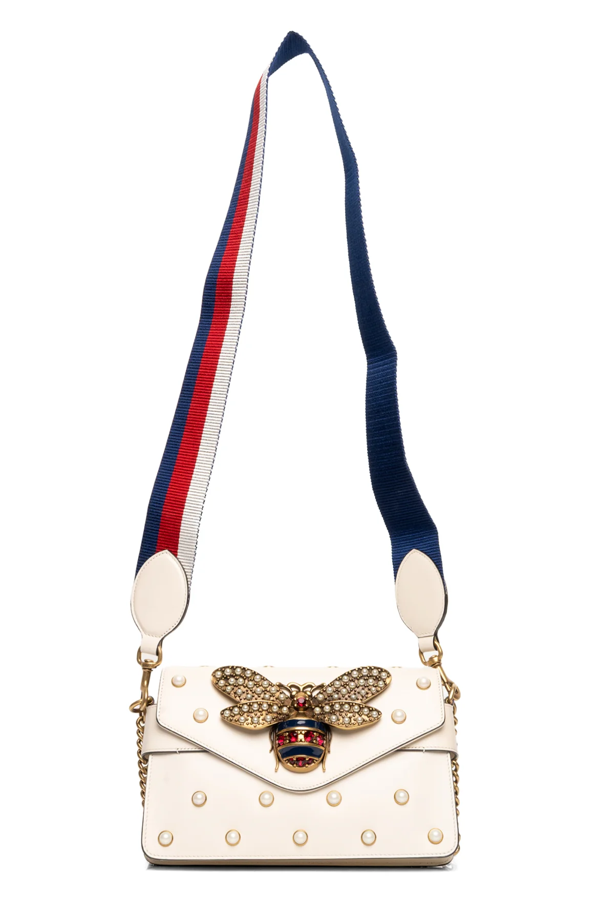 Gucci Faux Pearl Studded Mini Broadway Bee Shoulder Bag - Image 4