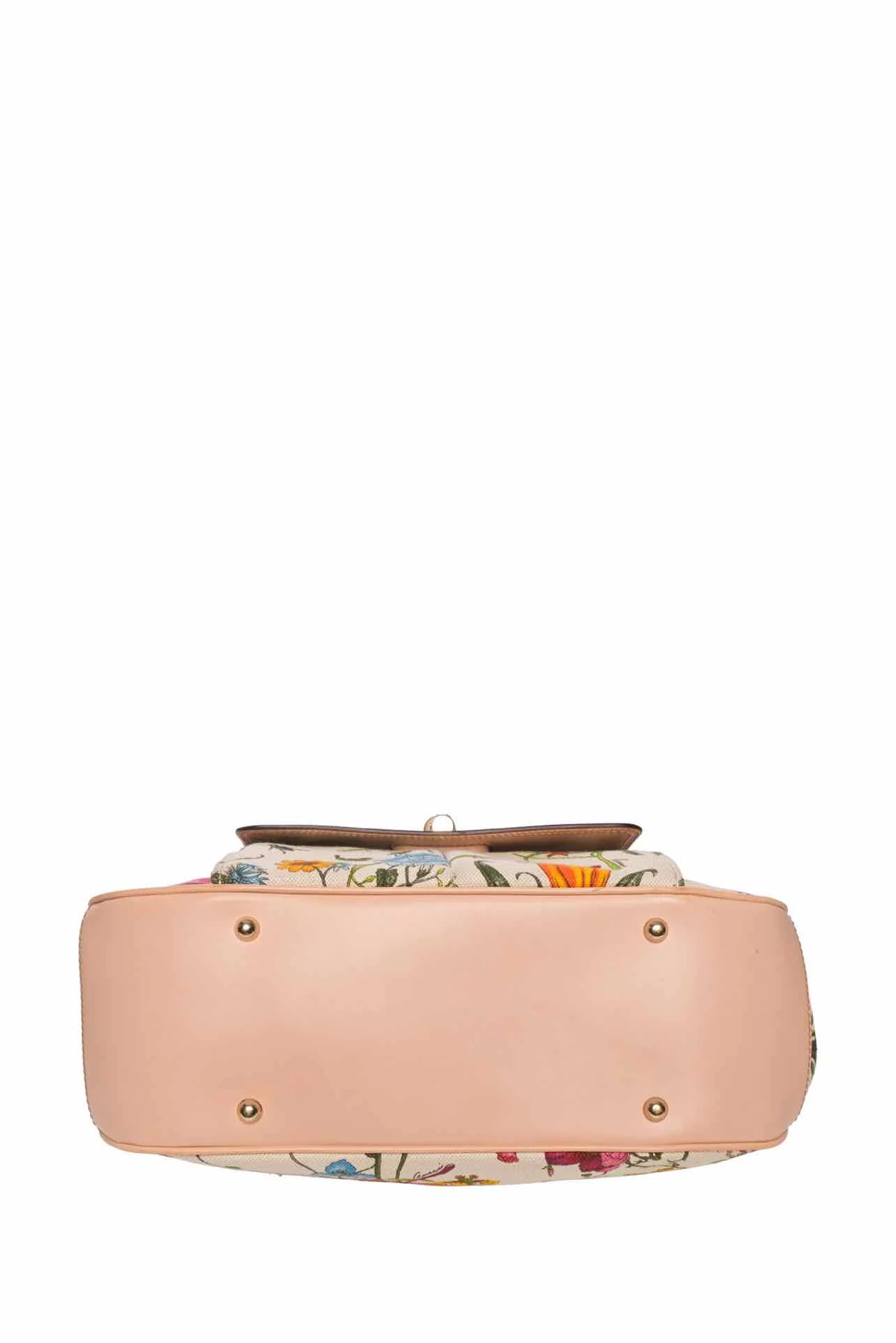 Gucci Flora Canvas Nailhead Bamboo Handle Bag - Image 7