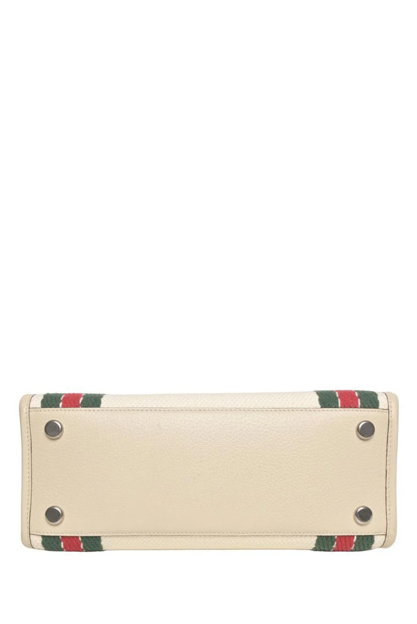 Gucci Interlocking G Embroidered Web Trim 2way Canvas Tote - Image 4