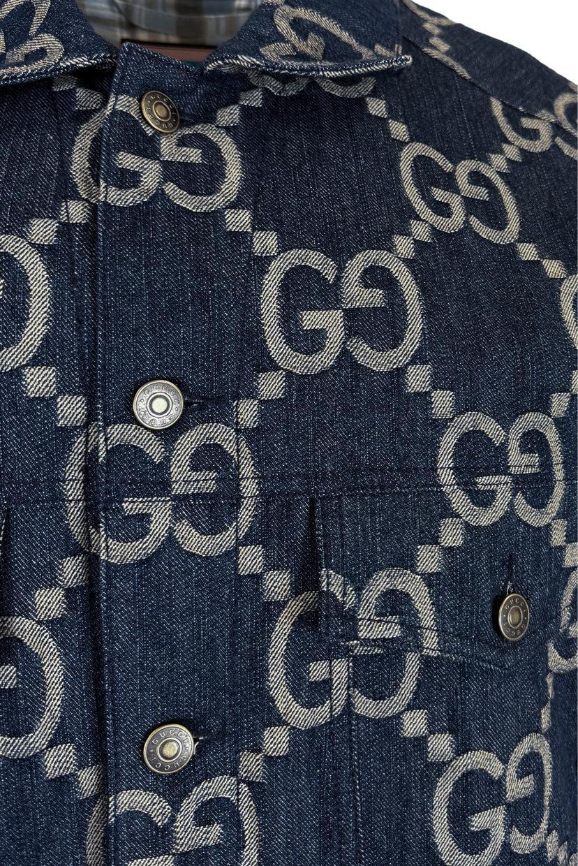 Gucci Jumbo GG Denim Size 48 Men's Vest - Image 3