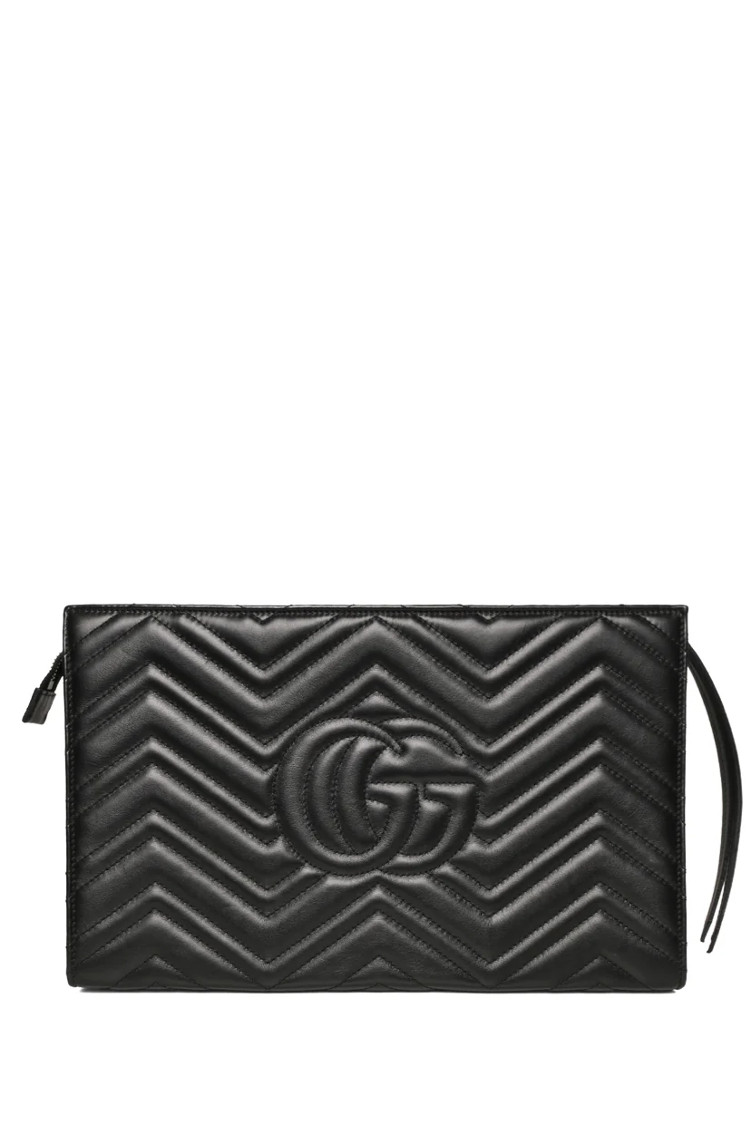 Gucci Matelasse Chevron Heart GG Marmont Clutch - Image 3