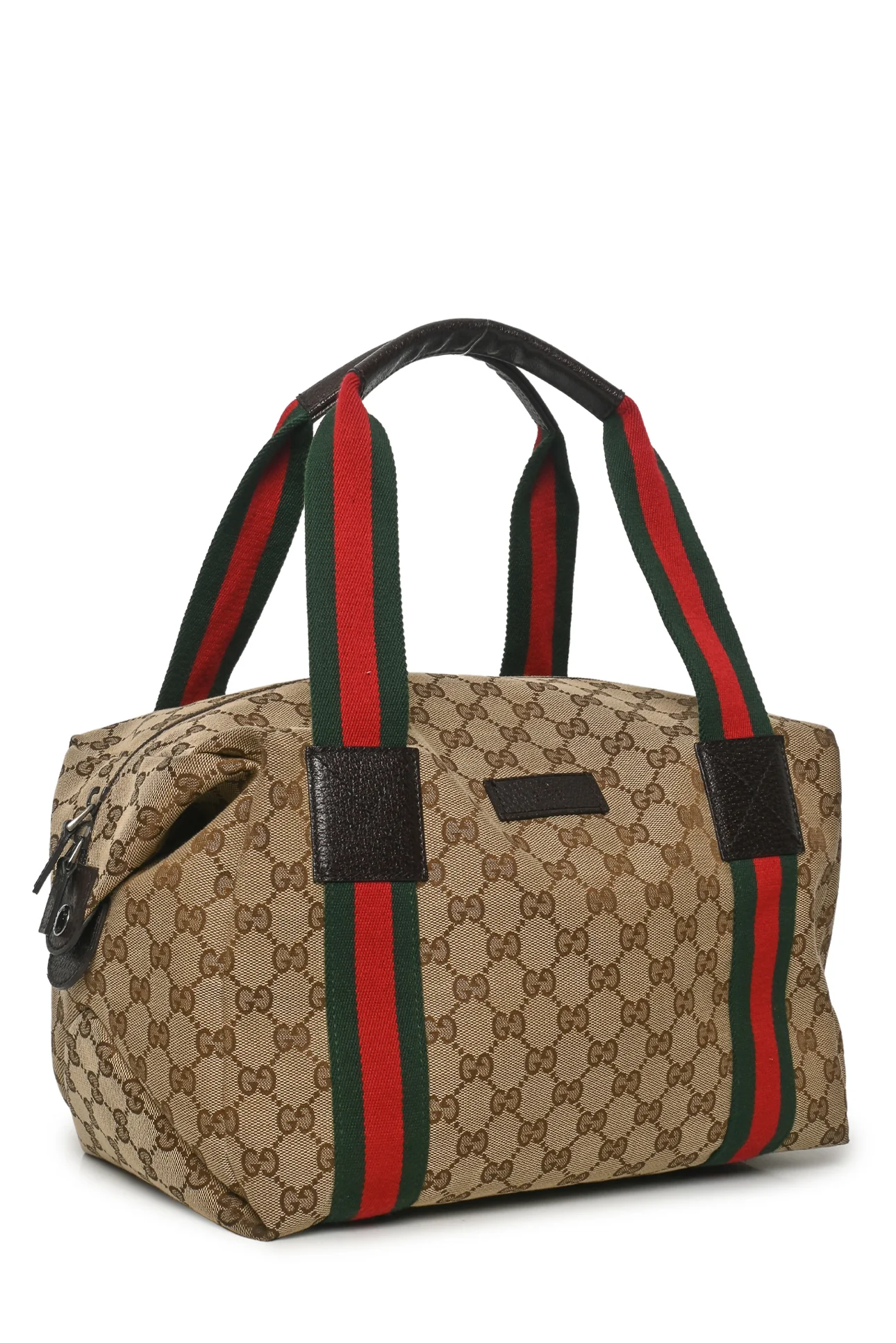 Gucci Medium GG Canvas Web Boston Bag - Image 2
