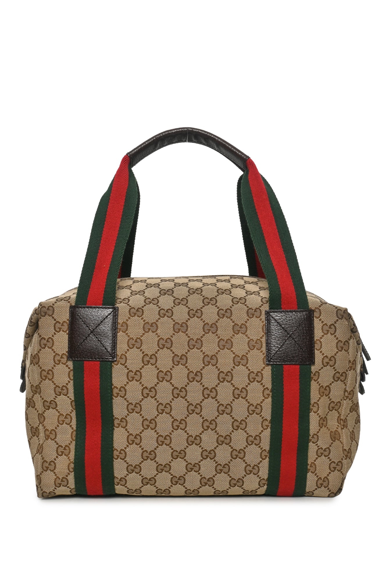 Gucci Medium GG Canvas Web Boston Bag - Image 3
