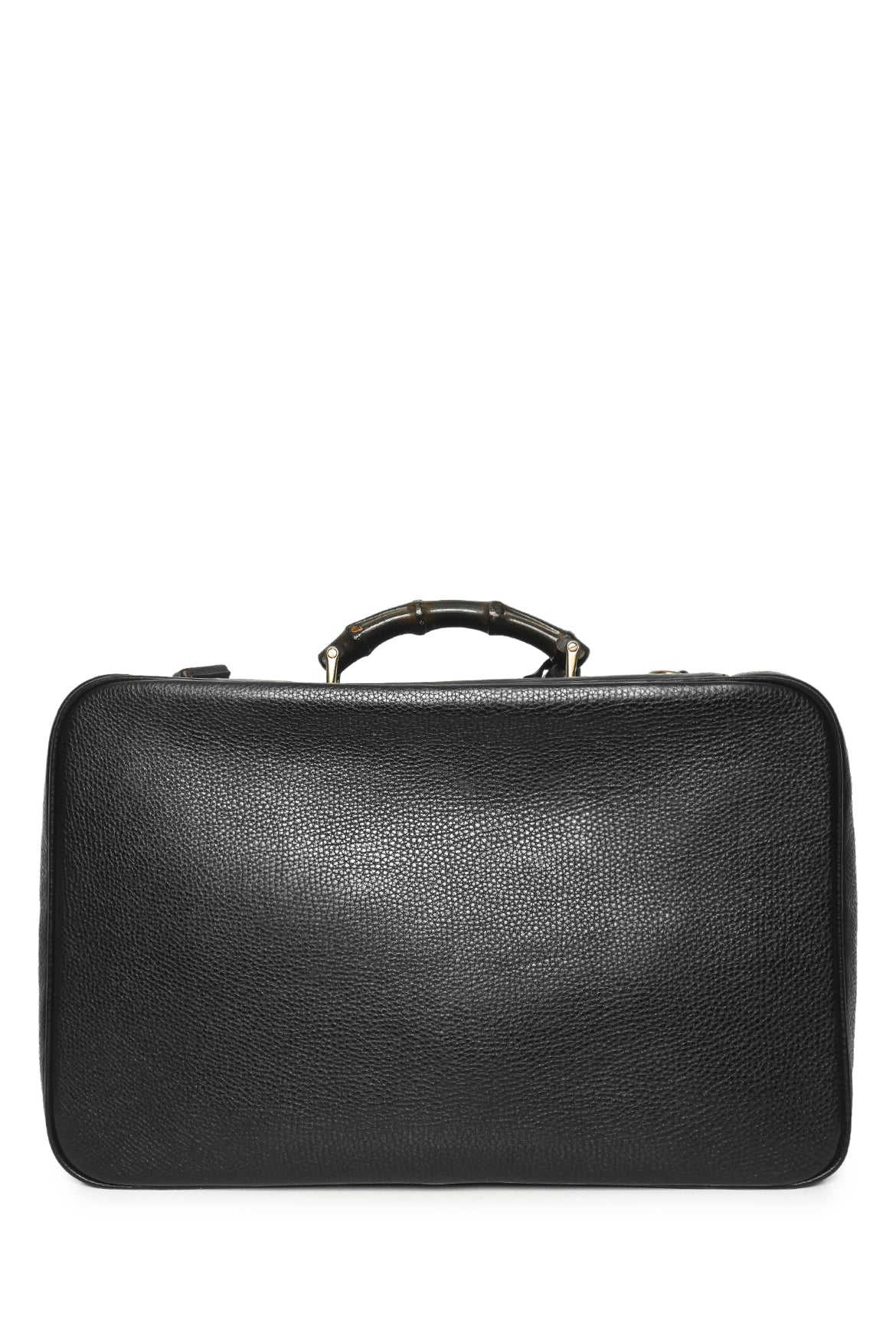 Gucci Pebbled Leather Bamboo Top Handle Travel Briefcase Bag - Image 3