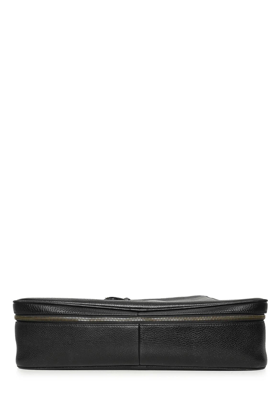 Gucci Pebbled Leather Bamboo Top Handle Travel Briefcase Bag - Image 4