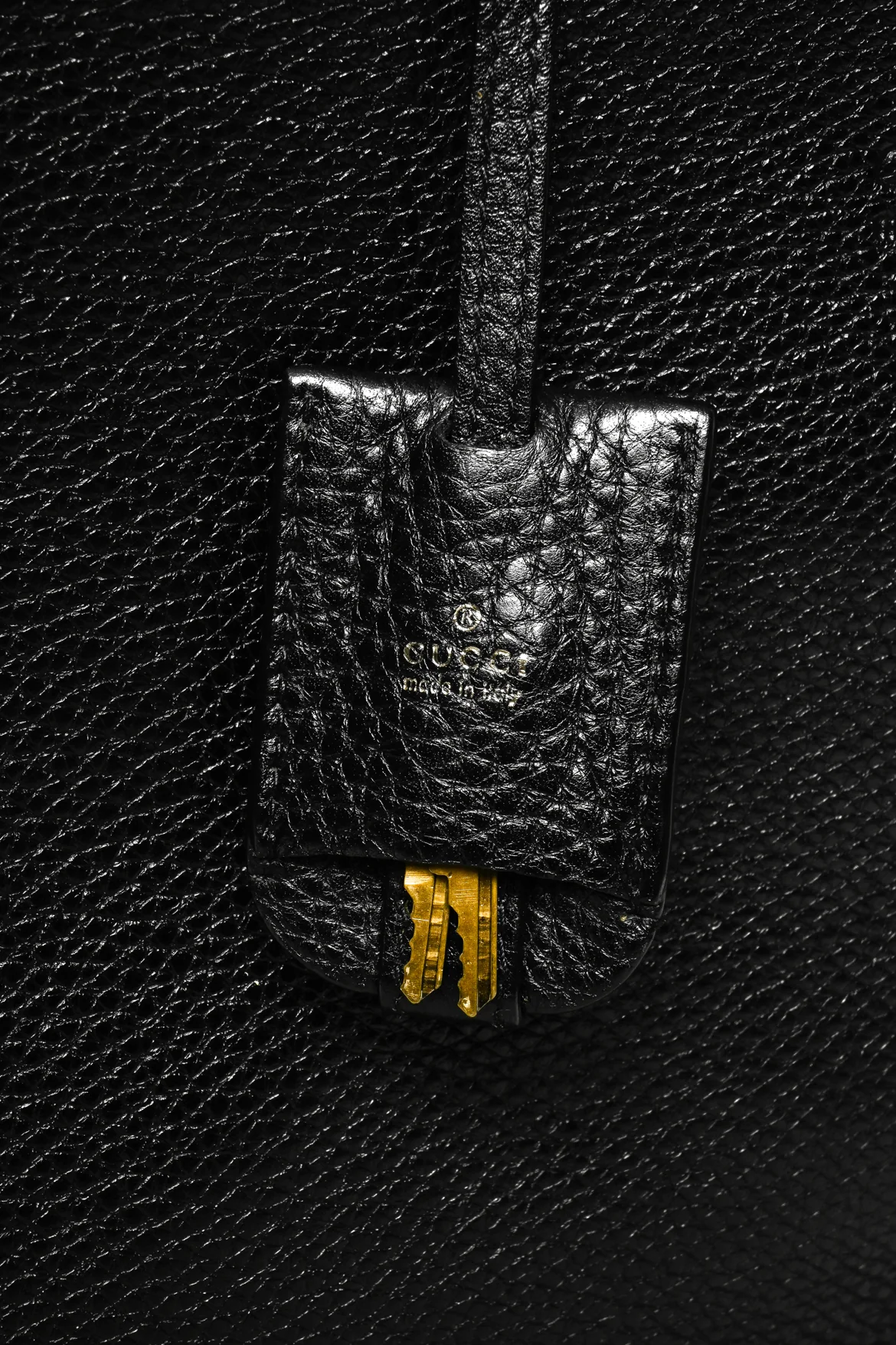 Gucci Pebbled Leather Bamboo Top Handle Travel Briefcase Bag - Image 6