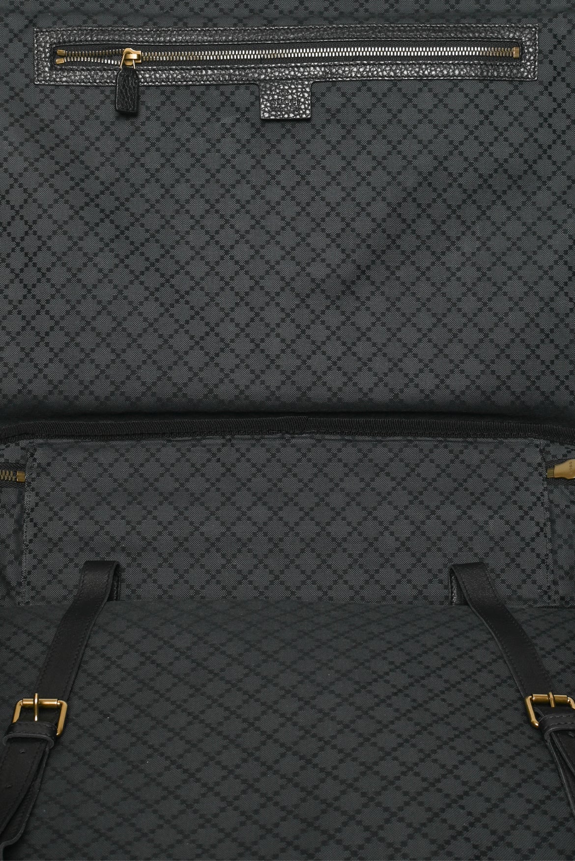 Gucci Pebbled Leather Bamboo Top Handle Travel Briefcase Bag - Image 9