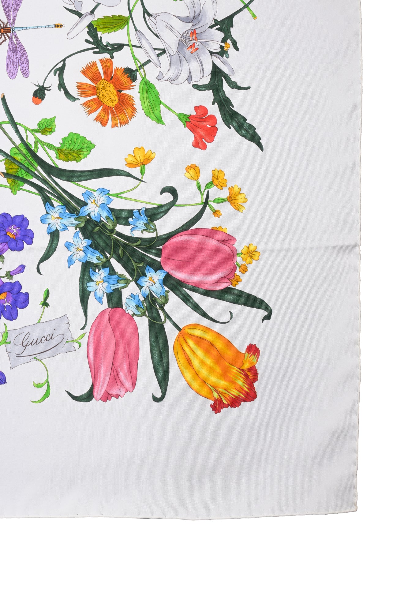 Gucci Printed Flora Silk Twill Carre - Image 2
