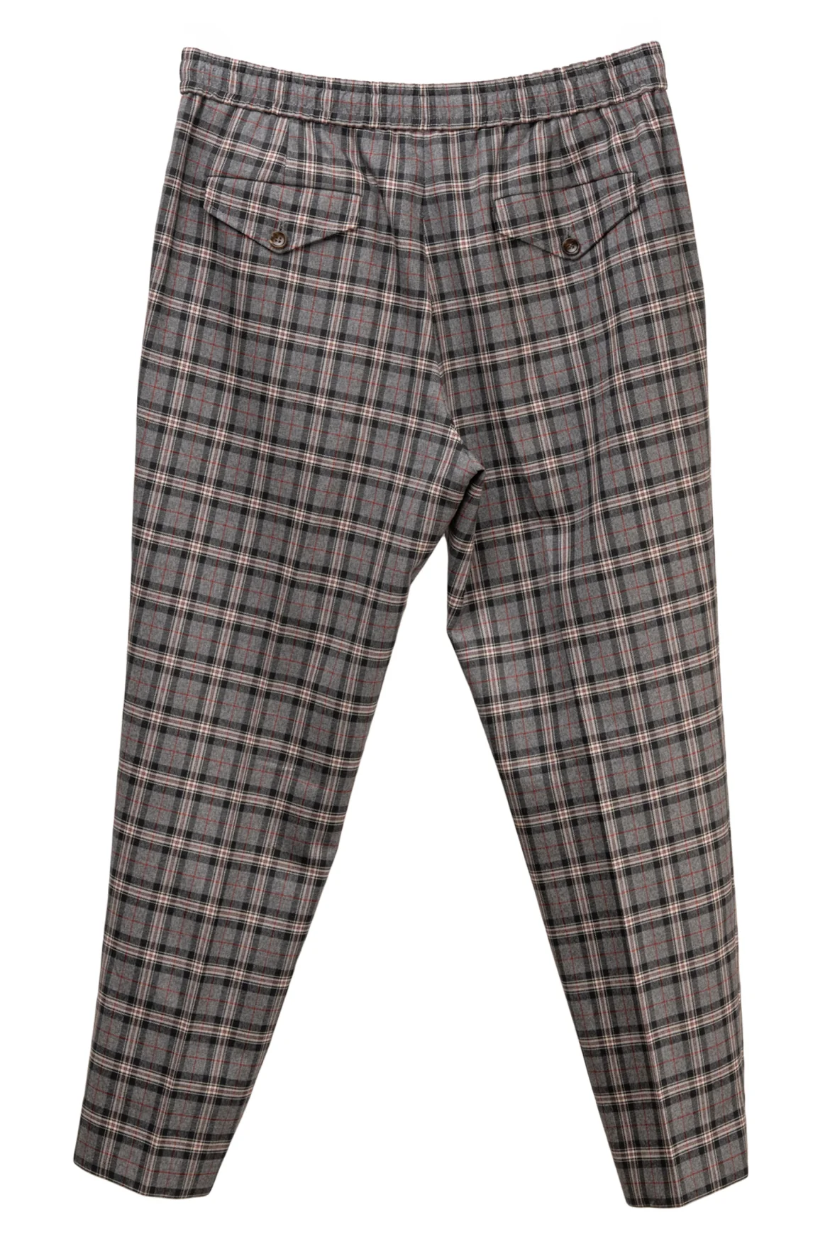 Gucci Size 32 Men's 2018 Elasticized Waistband Check Print Wool Pants - Image 2