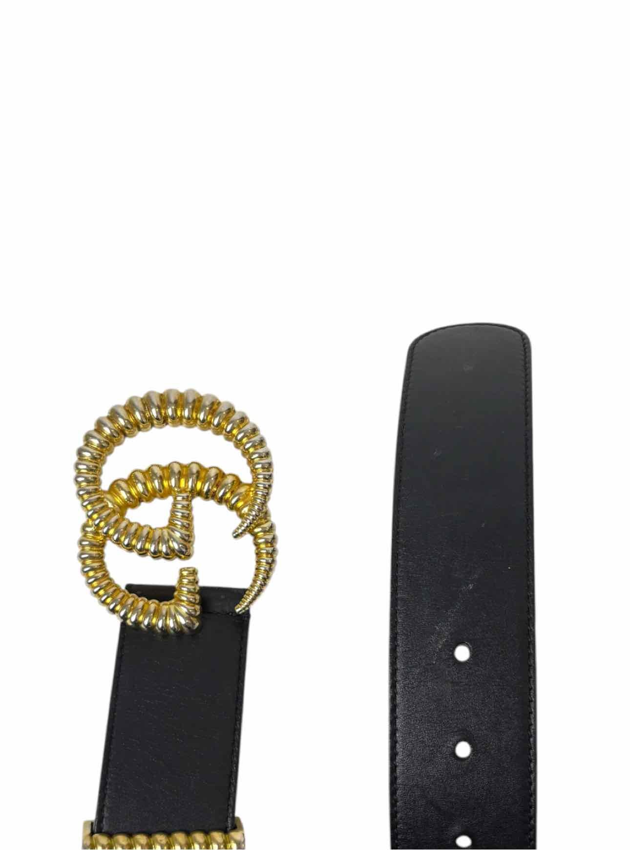 Gucci Size 32 Torchon Logo Buckle Leather Belt - Image 3