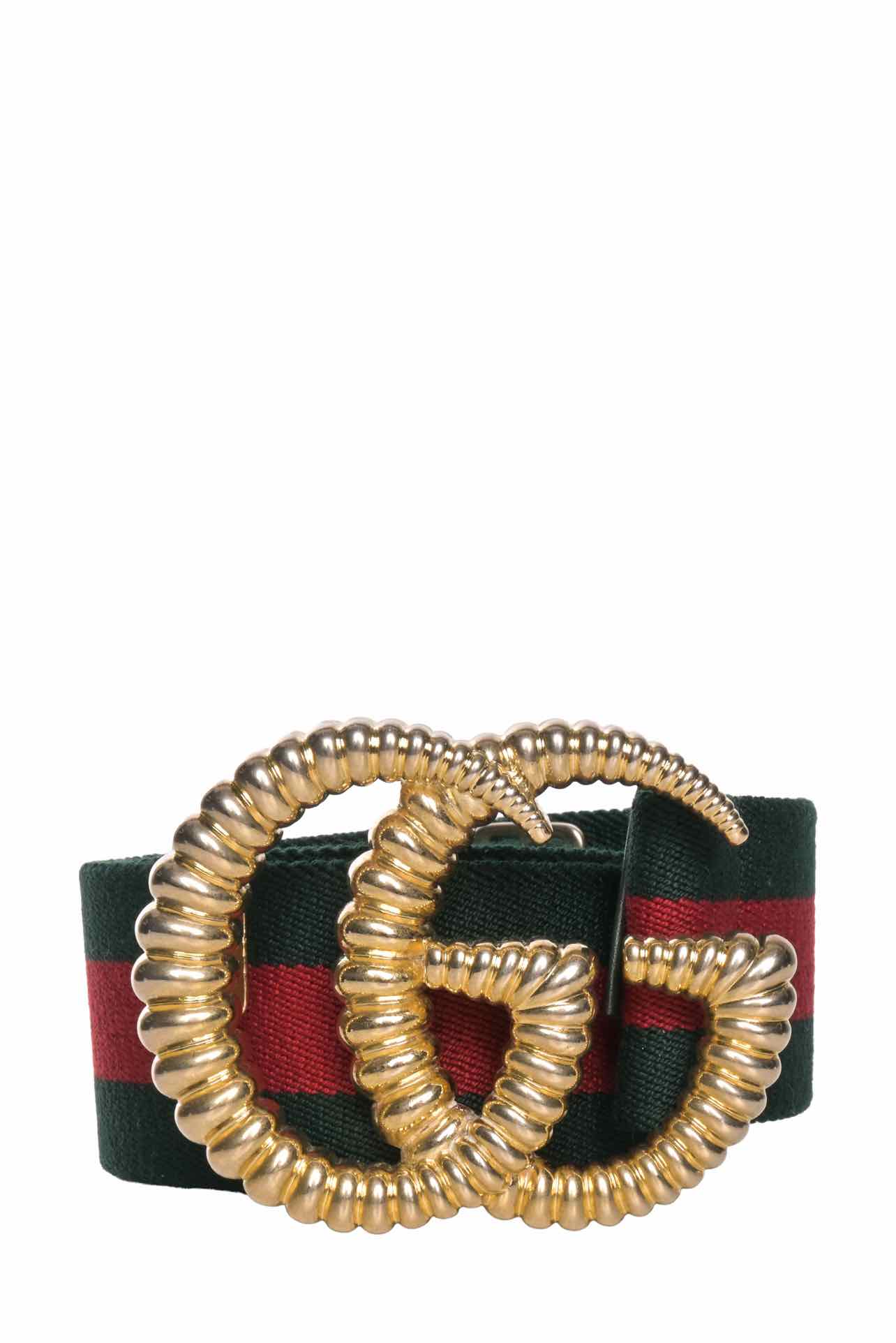 Gucci Size 32 Web Elastic Torchon Double G Belt