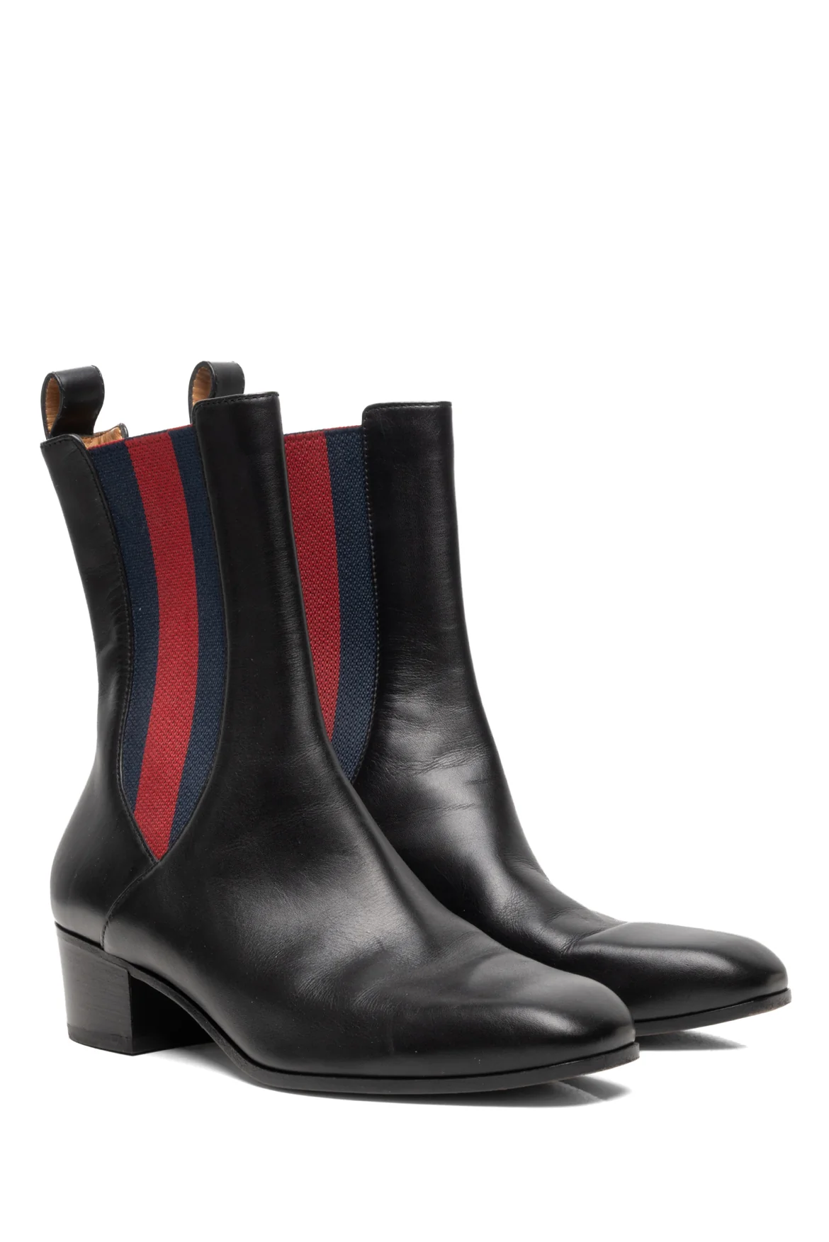 Gucci Size 35.5 Calfskin Web Karen Ankle Boots - Image 2