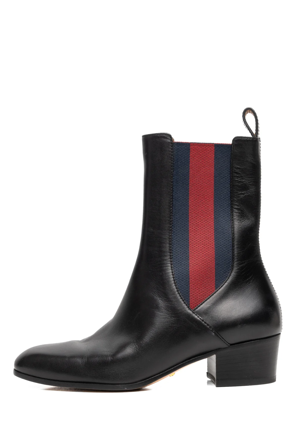 Gucci Size 35.5 Calfskin Web Karen Ankle Boots - Image 3