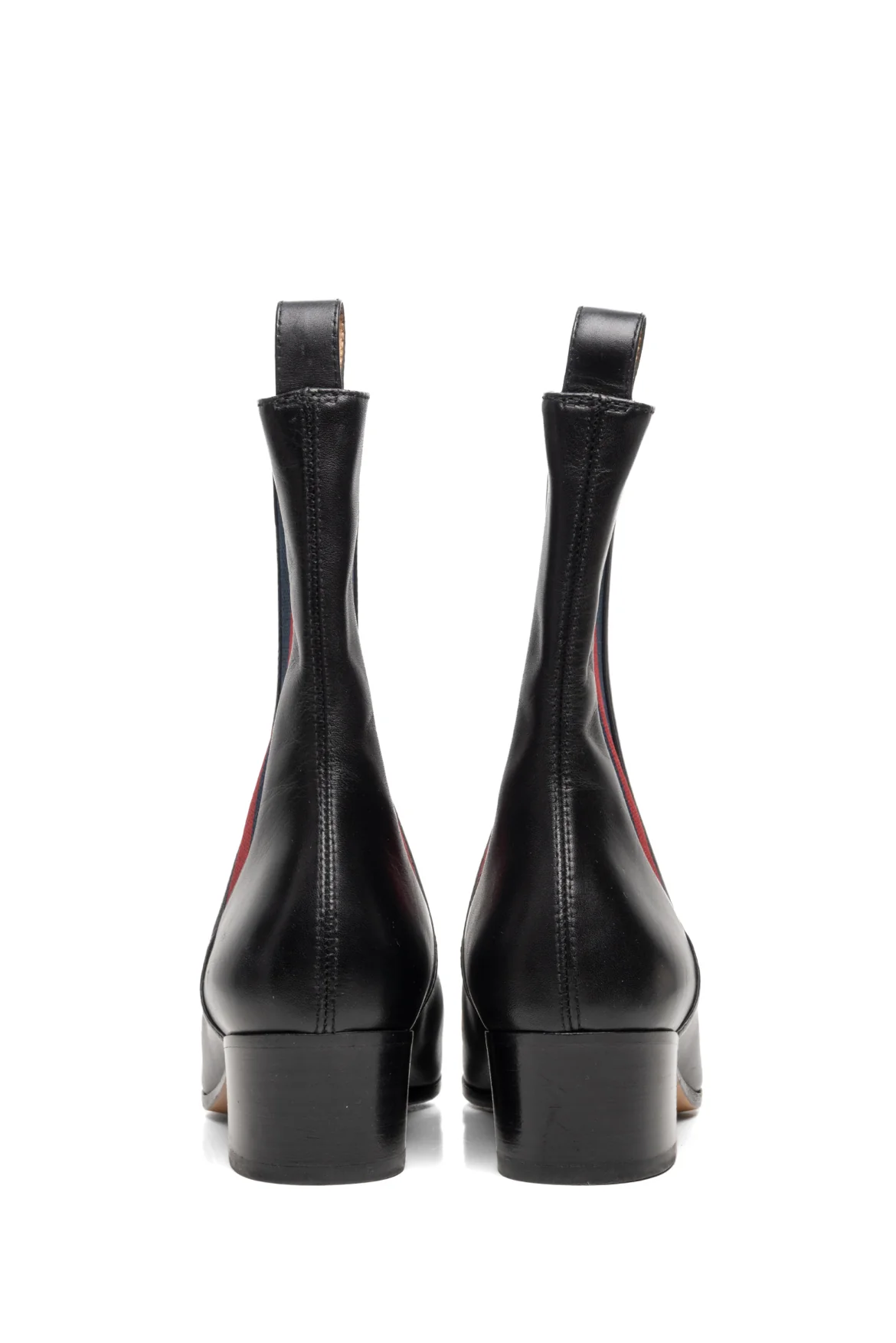 Gucci Size 35.5 Calfskin Web Karen Ankle Boots - Image 4