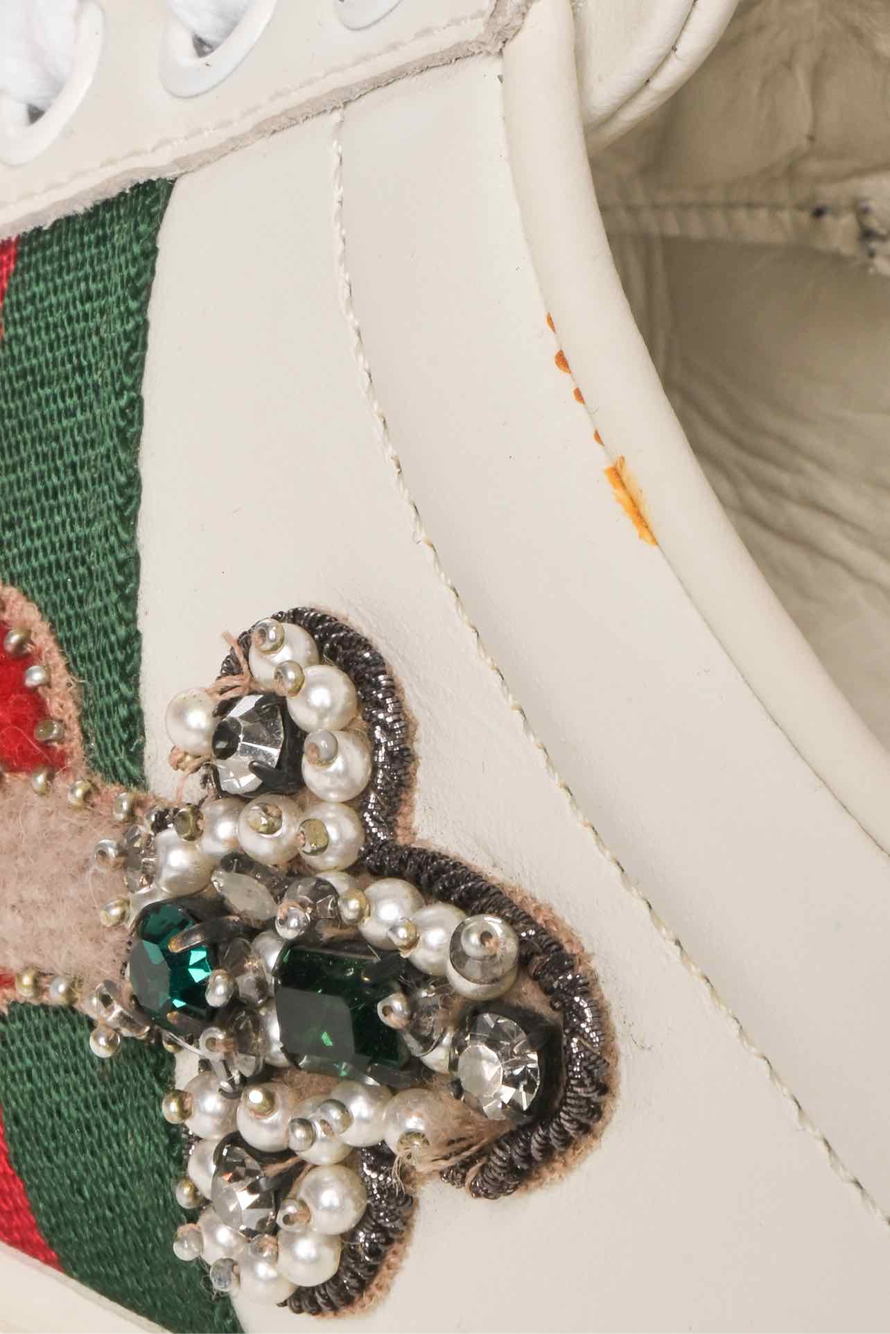 Gucci Size 35 Daggered Heart Ace Sneaker - Image 5