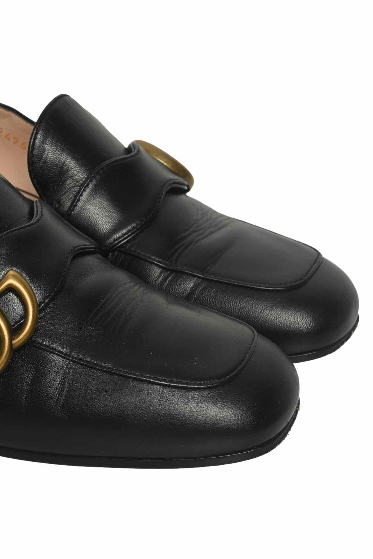 Gucci Size 35 Leather GG Marmont Loafers - Image 5