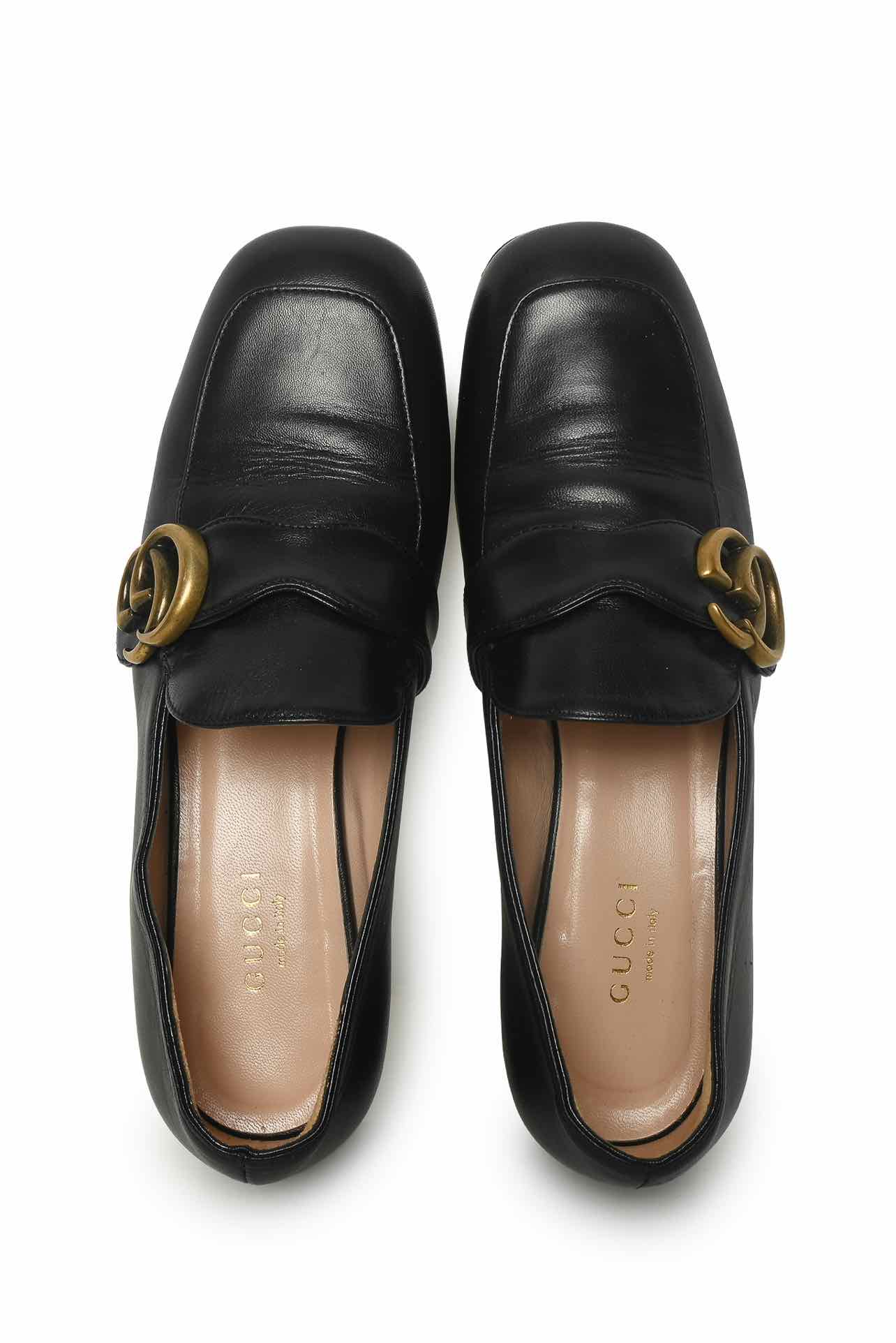 Gucci Size 35 Leather GG Marmont Loafers - Image 7